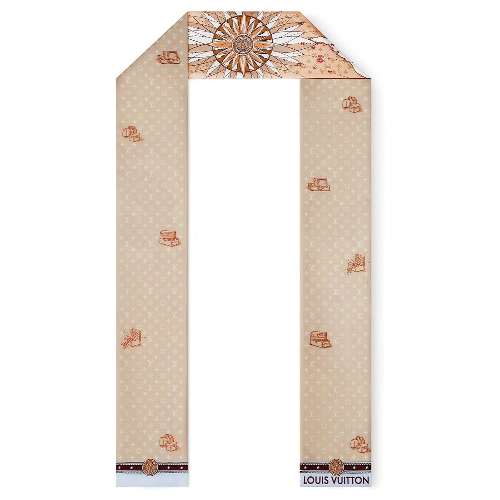 Louis Vuitton LV Map Bandeau new Beige Silk  ref.2294874