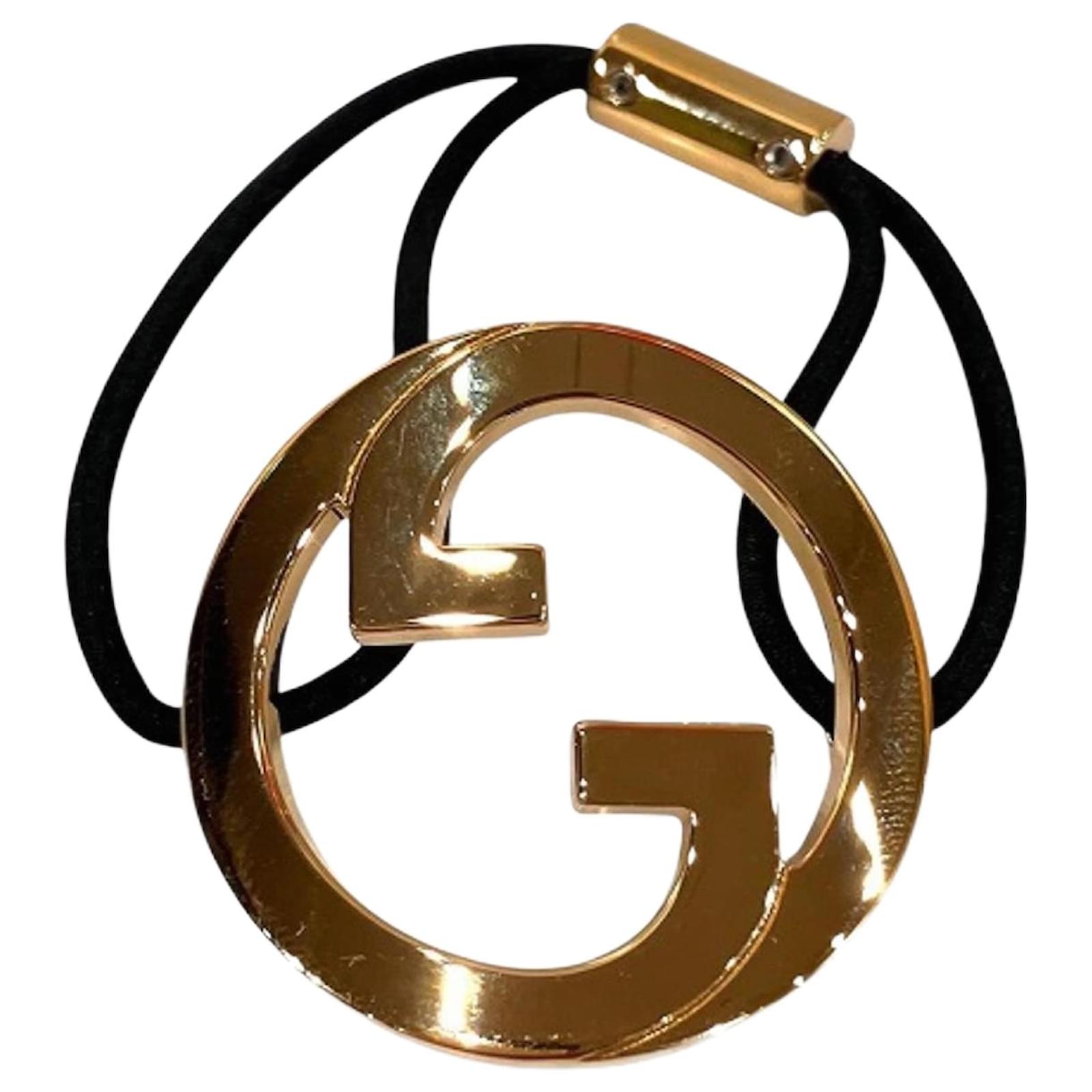 GUCCI Blondie Interlocking G Hair Accessory Black Golden  ref.2299514