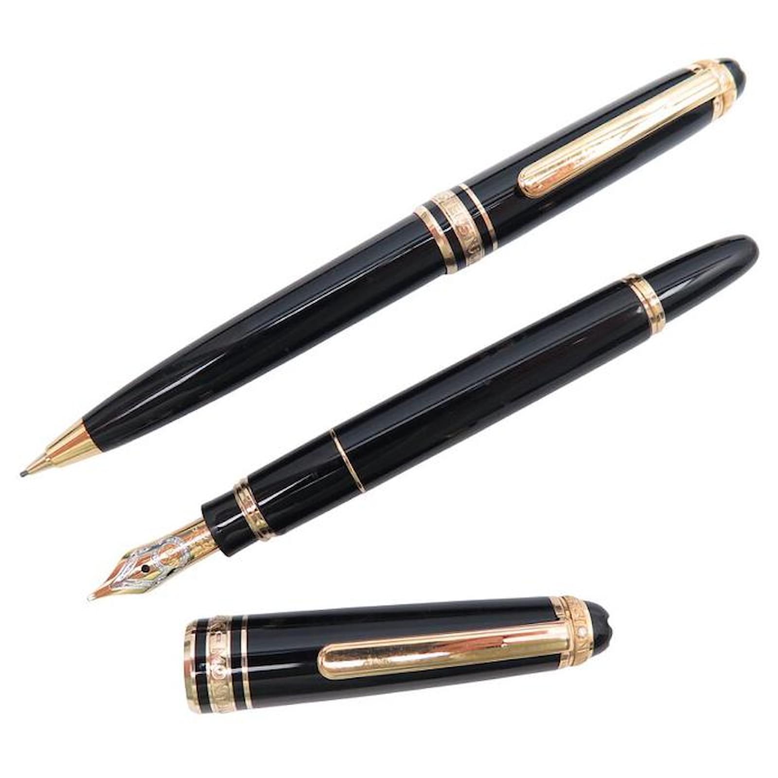 MONTBLANC MEISTERSTUCK SET FOUNTAIN PEN + MECHANICAL PENCIL ANNIVERSARY MOZART PENS Black Resin  ref.1994090