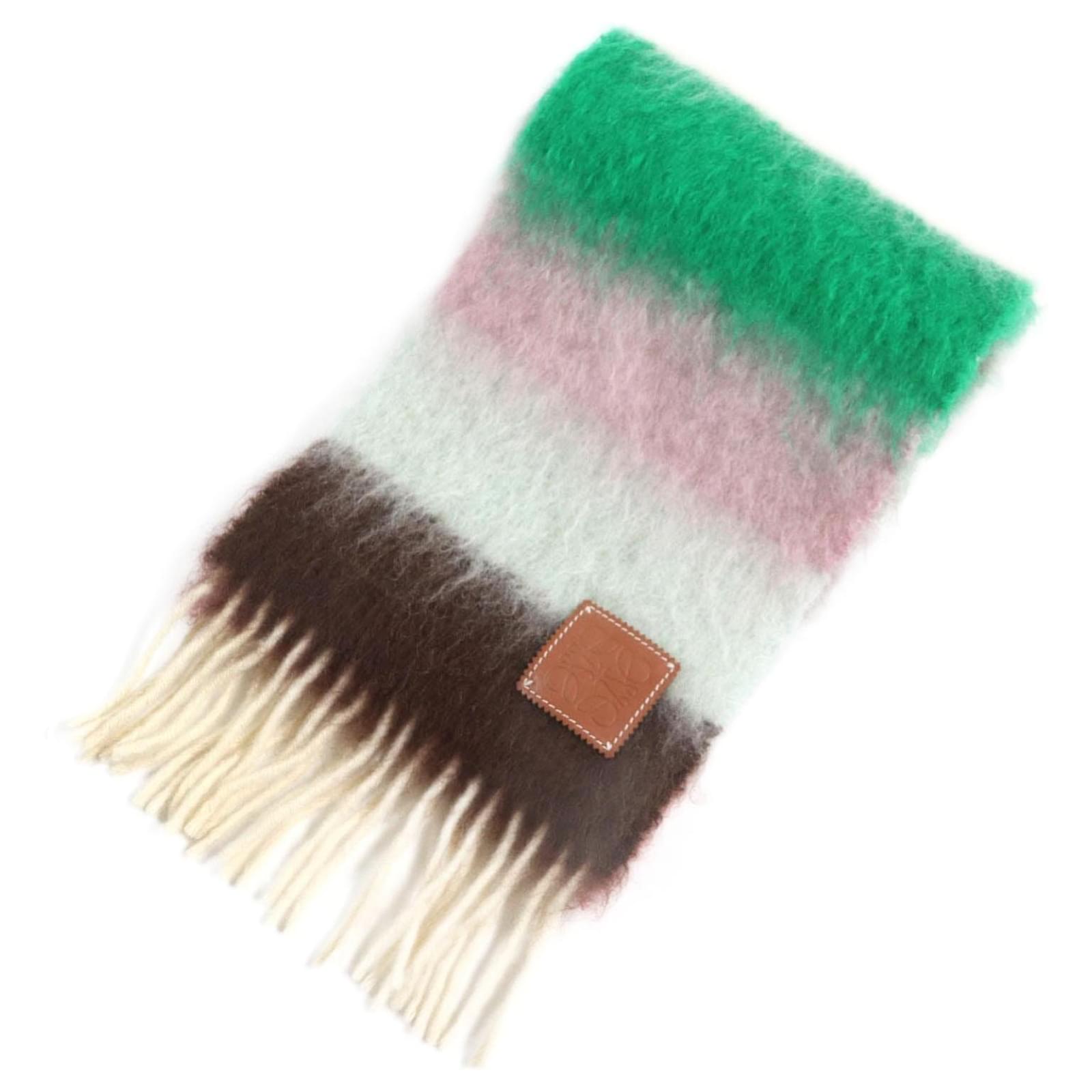 Loewe Mohair Wool Anagram Leather Patch Scarf Multiple colors  ref.2298312