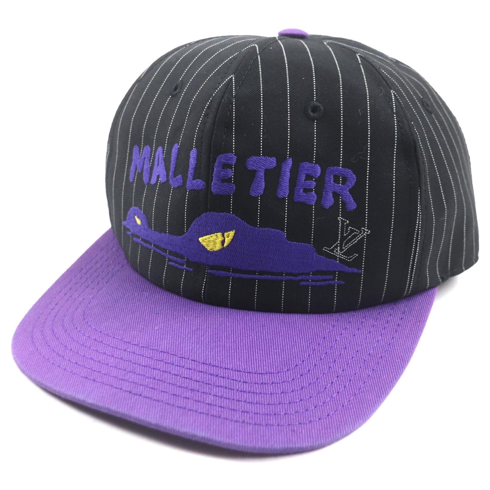 Louis Vuitton Crocodile Newsboy Cap Black Golden Purple Wool  ref.2298234