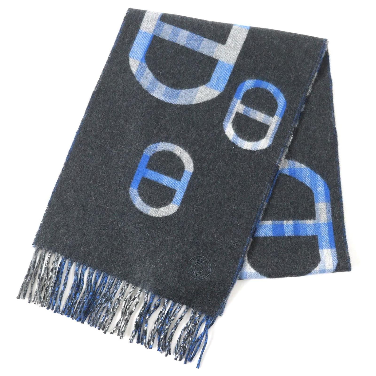 Hermès Hermes Cashmere Scarf Check Pattern Green  ref.2298028