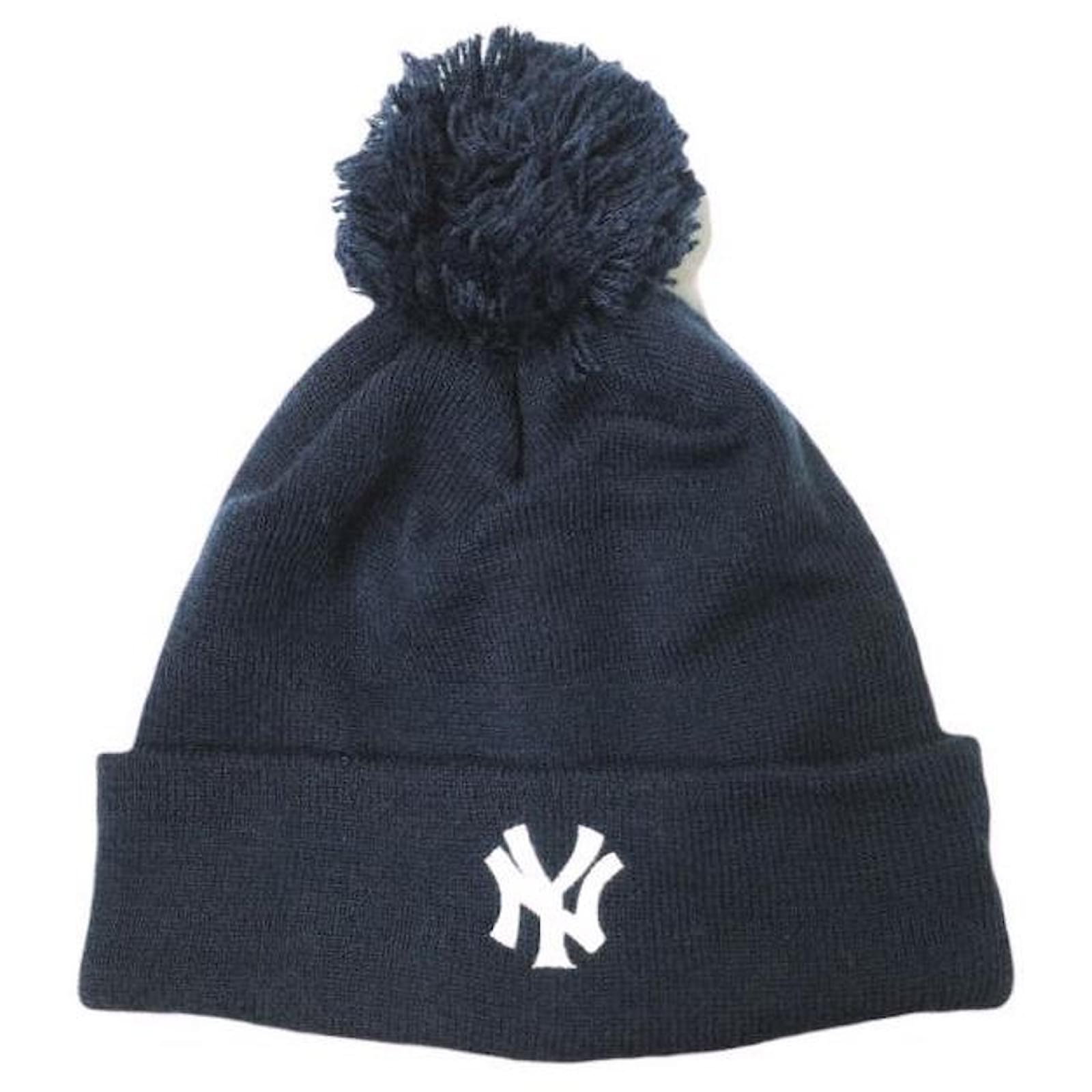 Autre Marque NEW ERA × BEAMS BOY NY Knit Cap Limited Blue Navy blue Polyester Acrylic  ref.2302089
