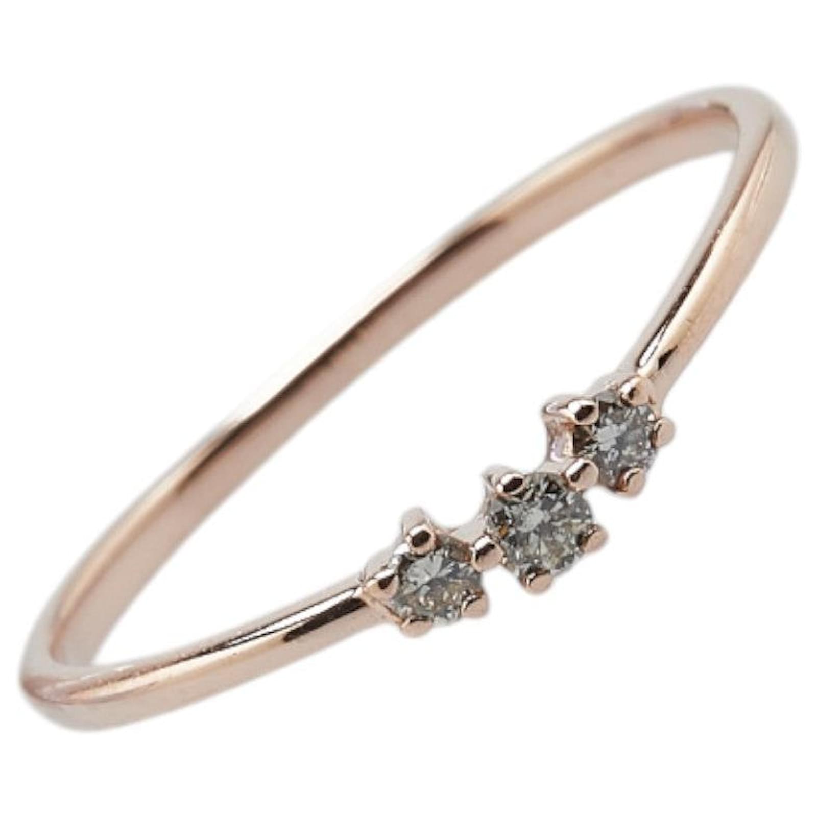 Autre Marque K10PG Pink Gold Diamond Ring Pony-style calfskin  ref.2298699