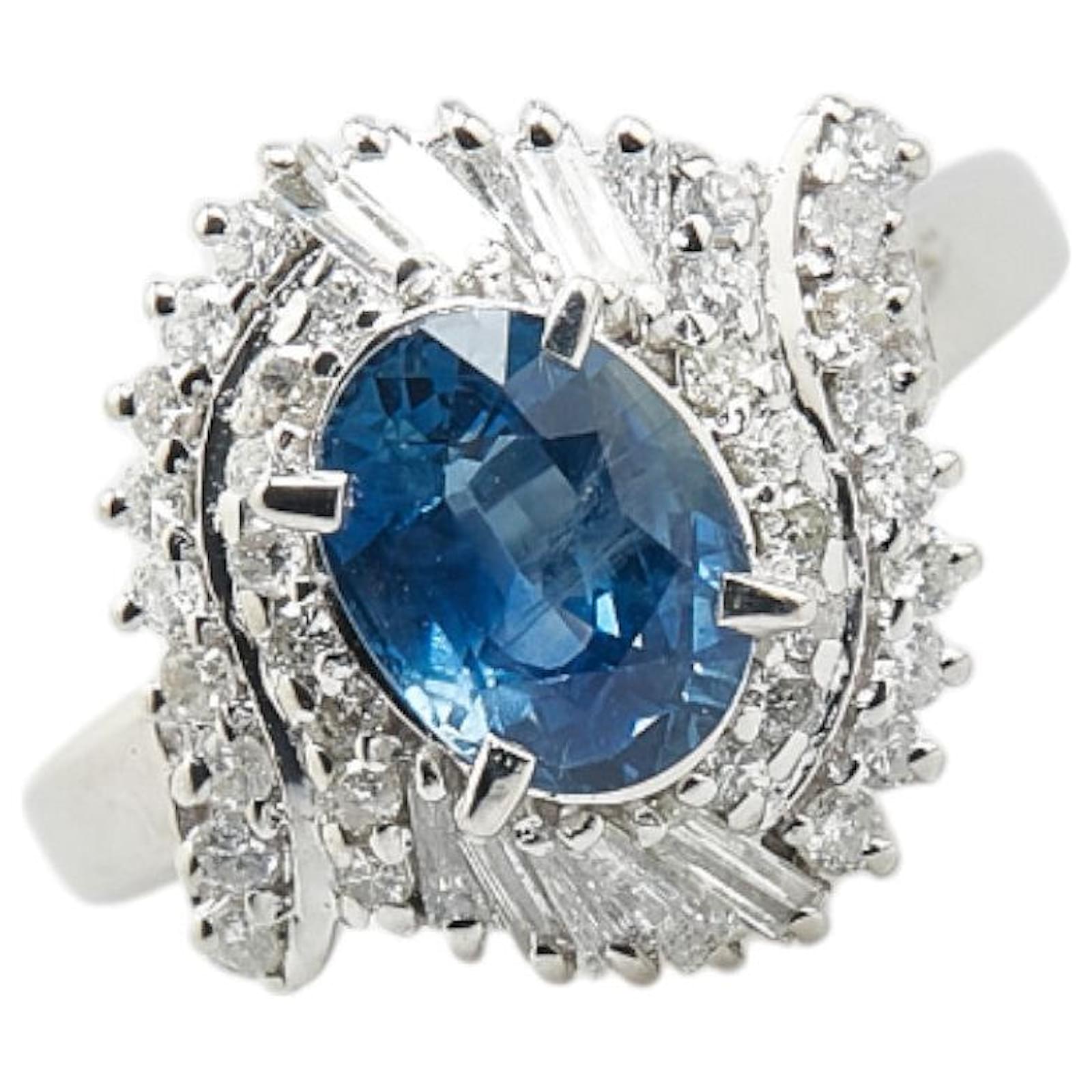Autre Marque Pt900 Platinum Sapphire 2.04ct Diamond 0.778ct Ring  ref.2298547