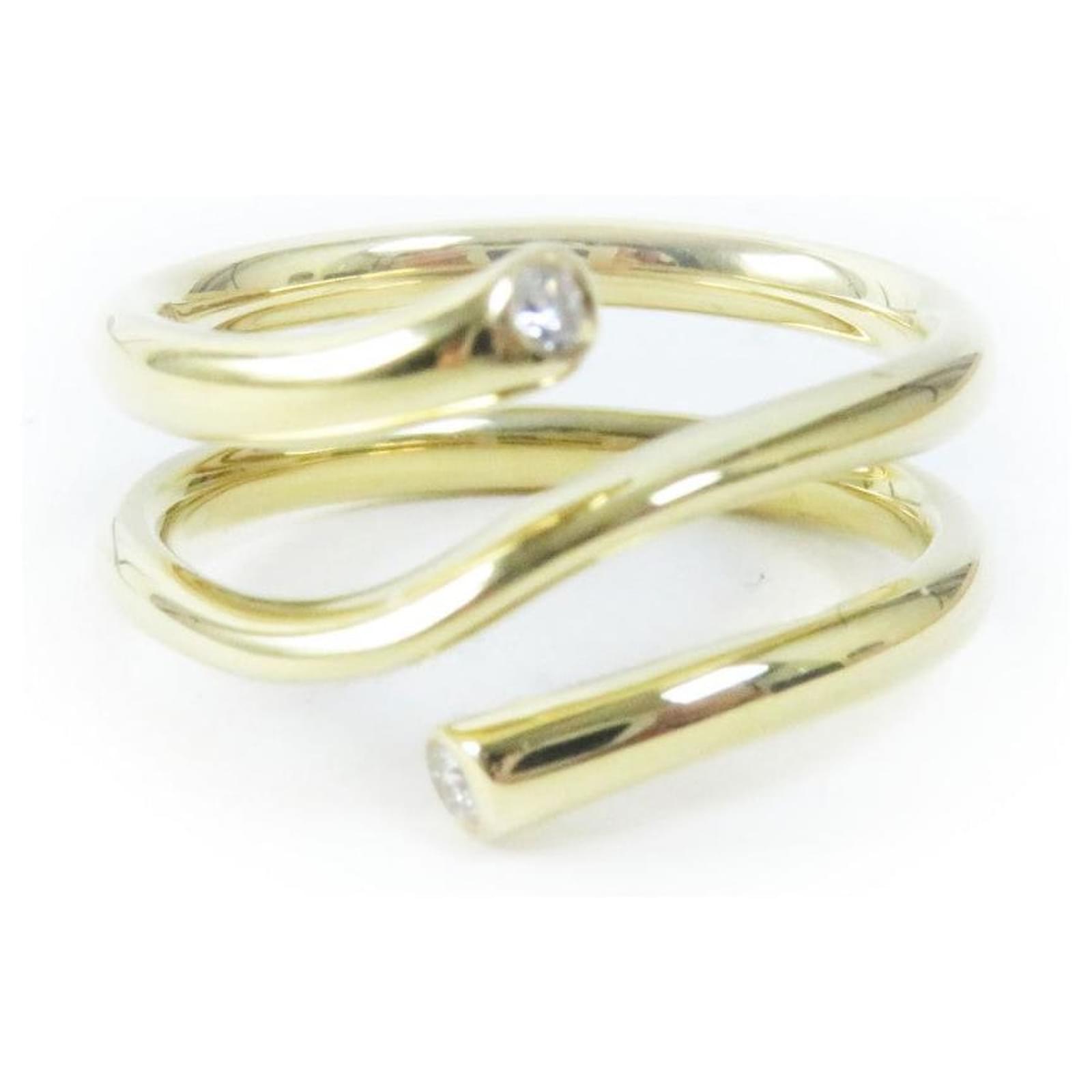 Autre Marque Georg Jensen 750 Diamond Magic Ring No. 9 Golden Metal  ref.2297940
