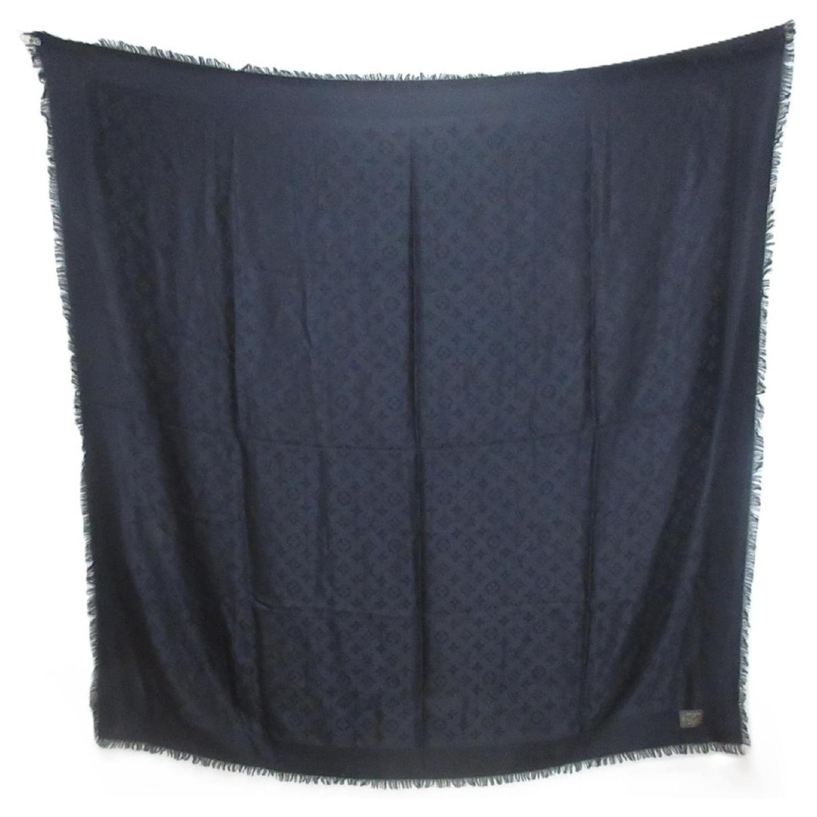 Louis Vuitton Monogram Silk x Wool Stole Black  ref.2294201