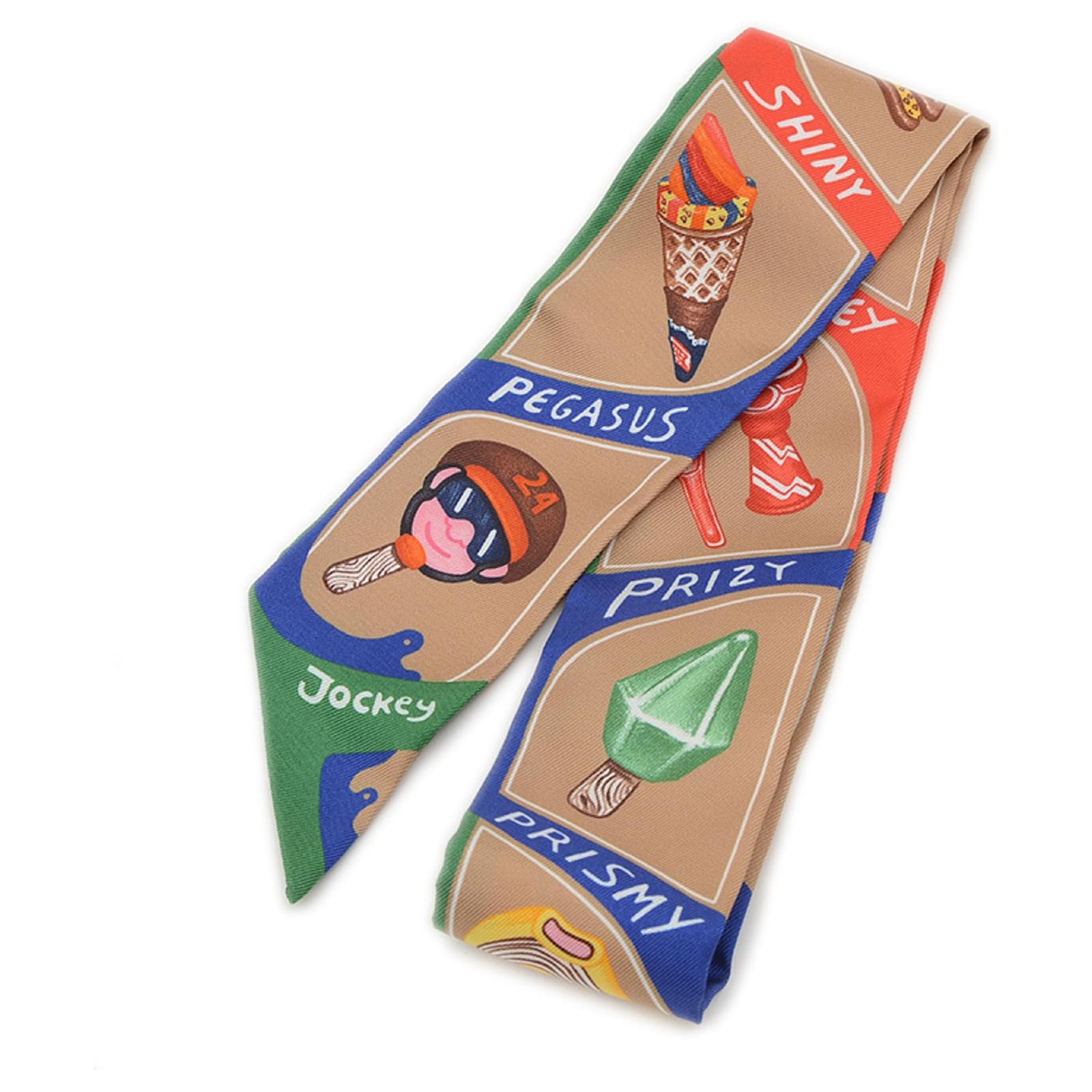 Hermès Hermes Twilly Scarf in Silk Beige Cream  ref.2293979
