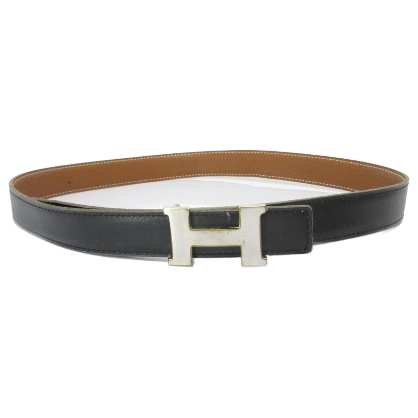 Hermès Hermes Constance H Buckle Reversible Leather Belt Brown Black  ref.2293488