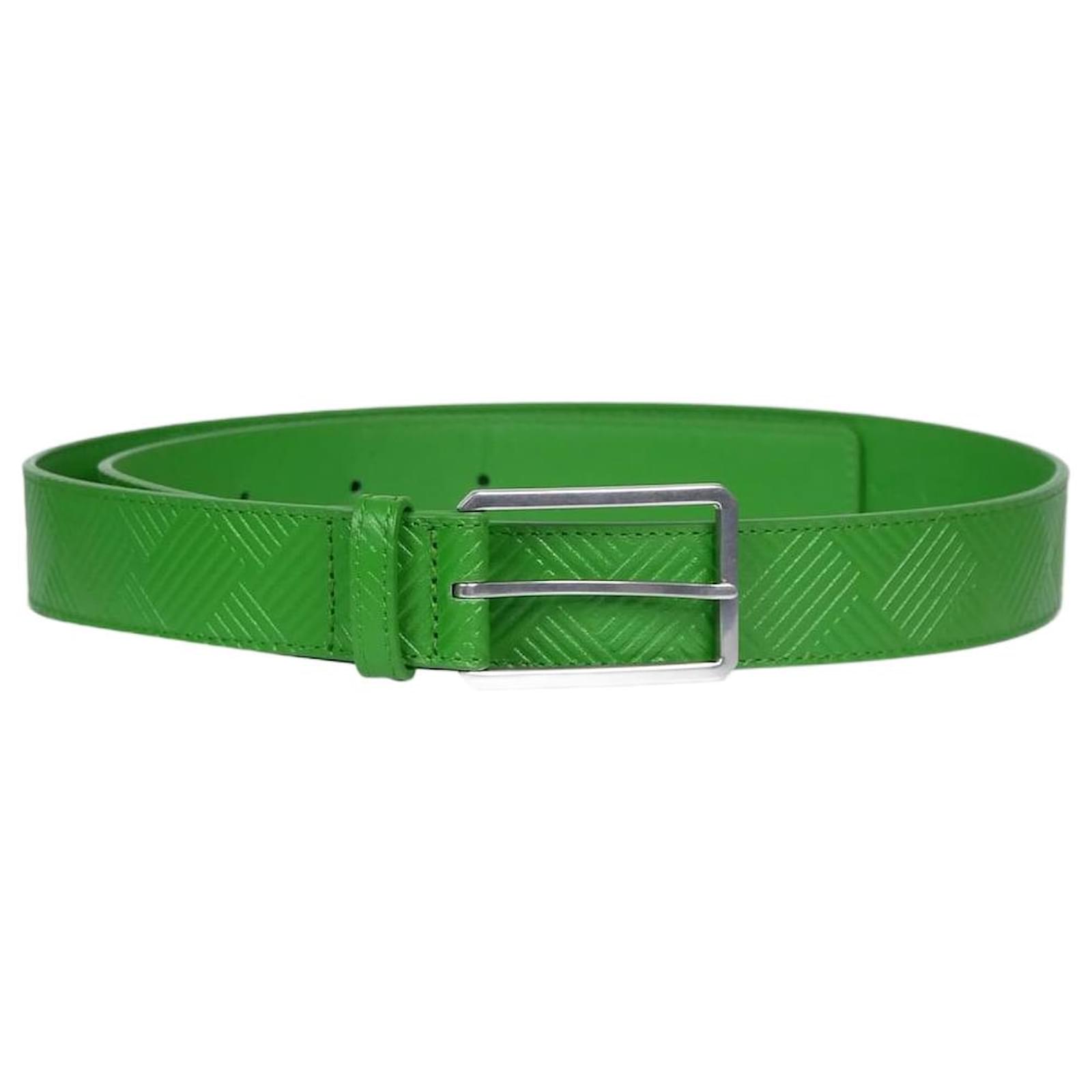 Bottega Veneta Green Cintura debossed leather belt  ref.983499