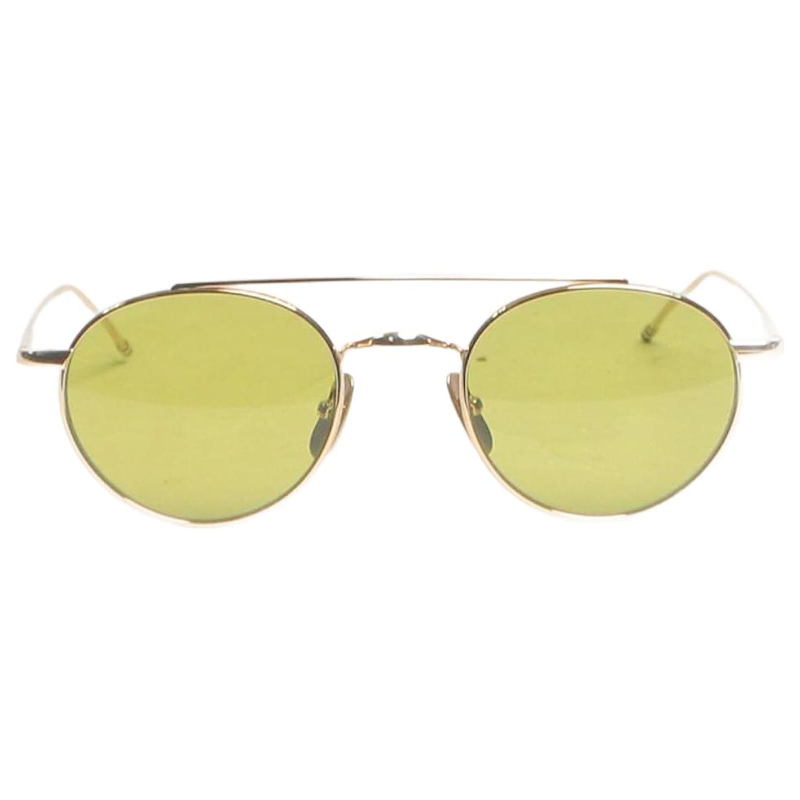 Thom Browne Gold titanium round sunglasses Golden Metal  ref.2109704