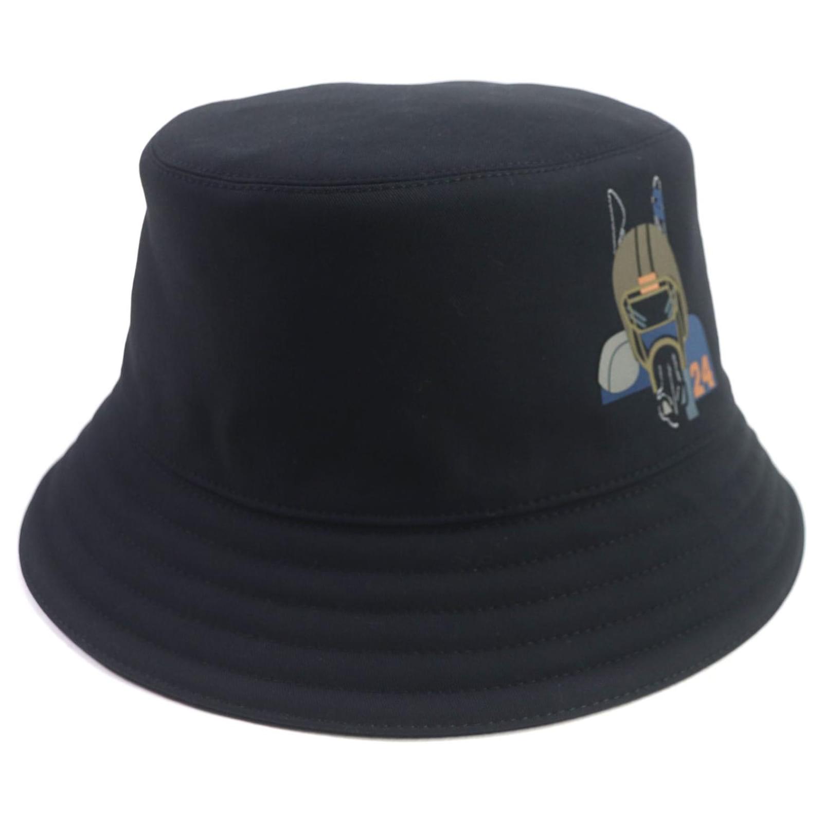 Hermès HERMES Fred Quarterbash Hat Black 58 Cotton  ref.1702434