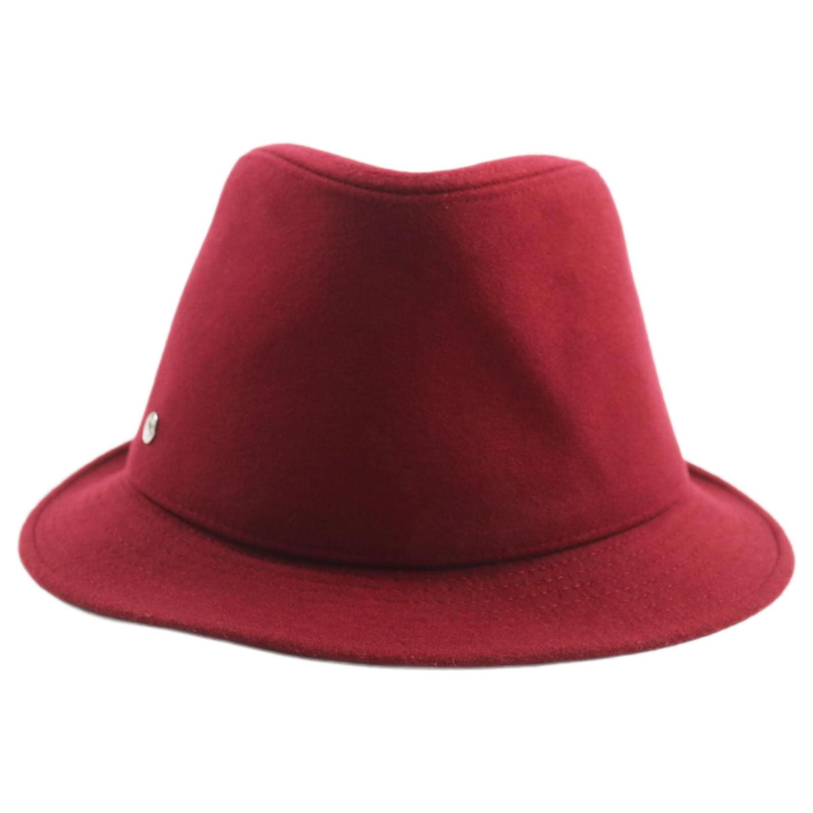 Hermès HERMES Cashmere Silk Fedora Hat Bordeaux Dark red  ref.1738849