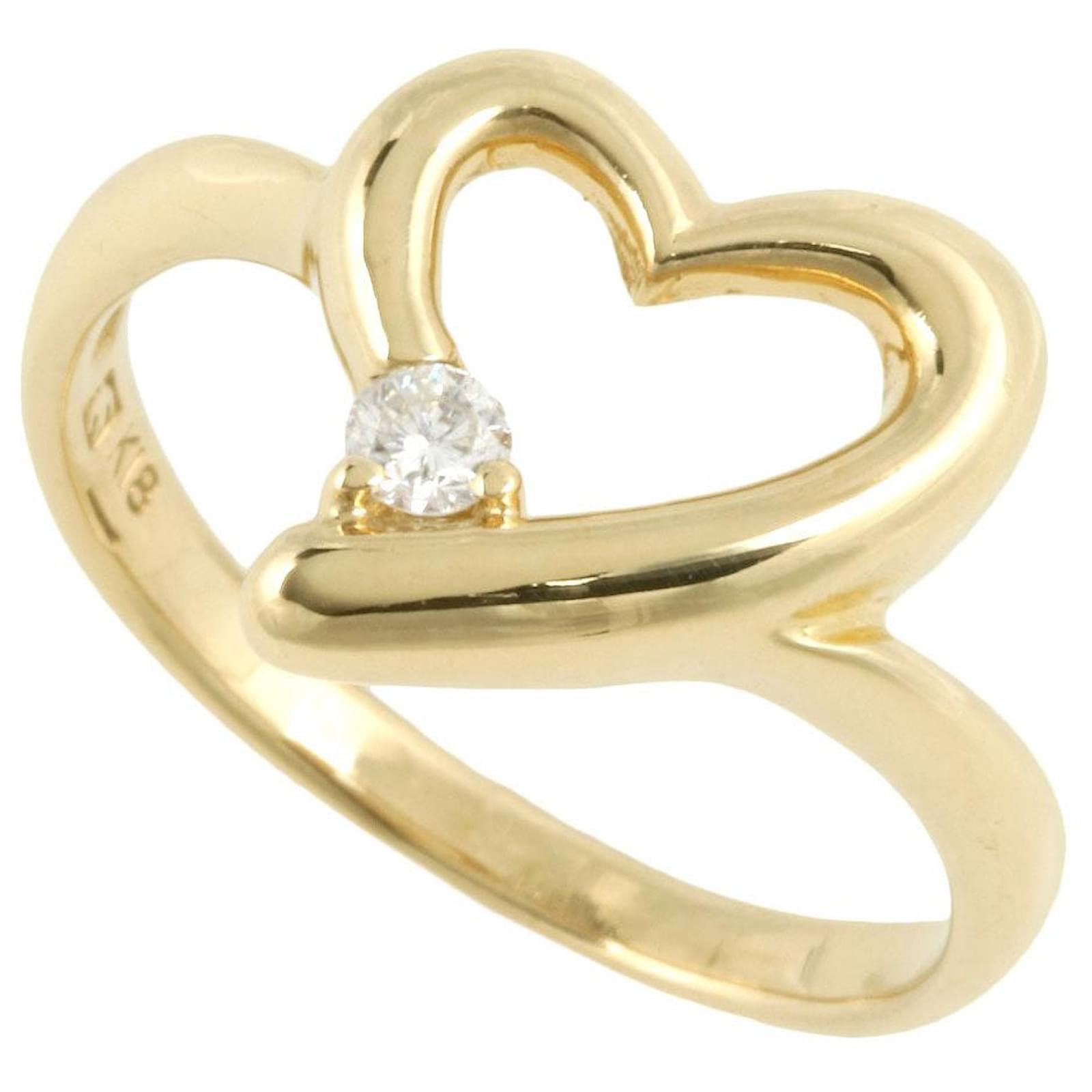 & Other Stories K18YG Diamond Heart Ring Size 11 Golden  ref.2068985
