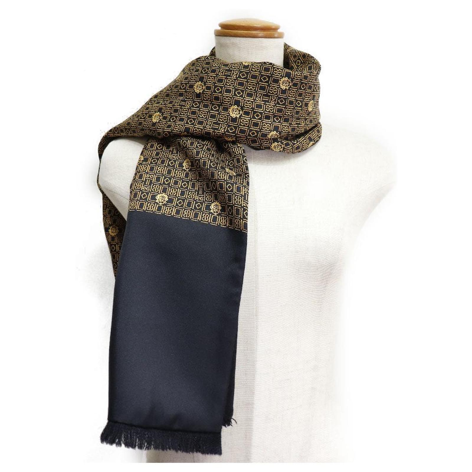 Hermès Hermes Silk Angora Scarf Unisex Black  ref.1799527