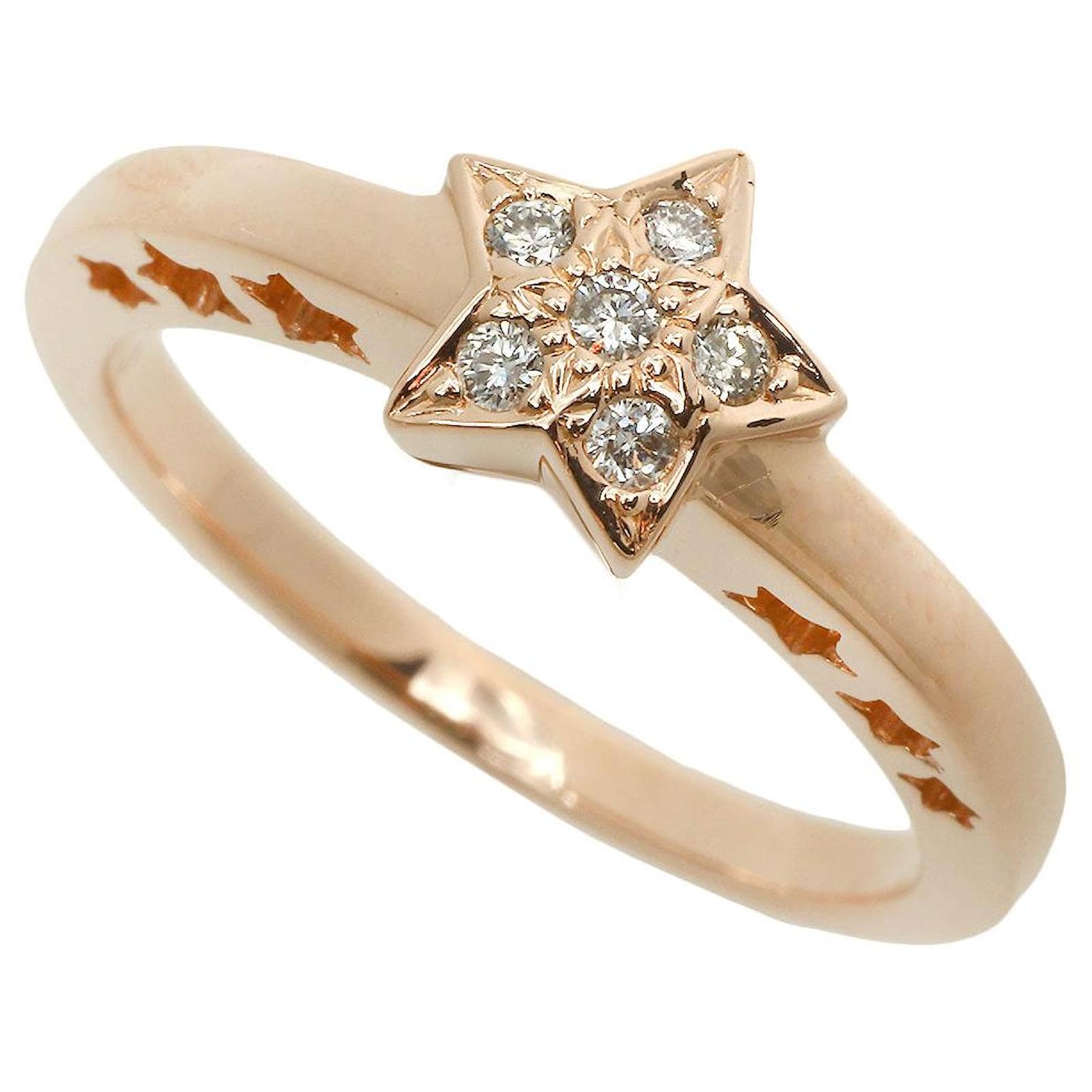 & Other Stories K18PG Pink Gold Diamond Ring 0.10ct Star Golden  ref.2068931