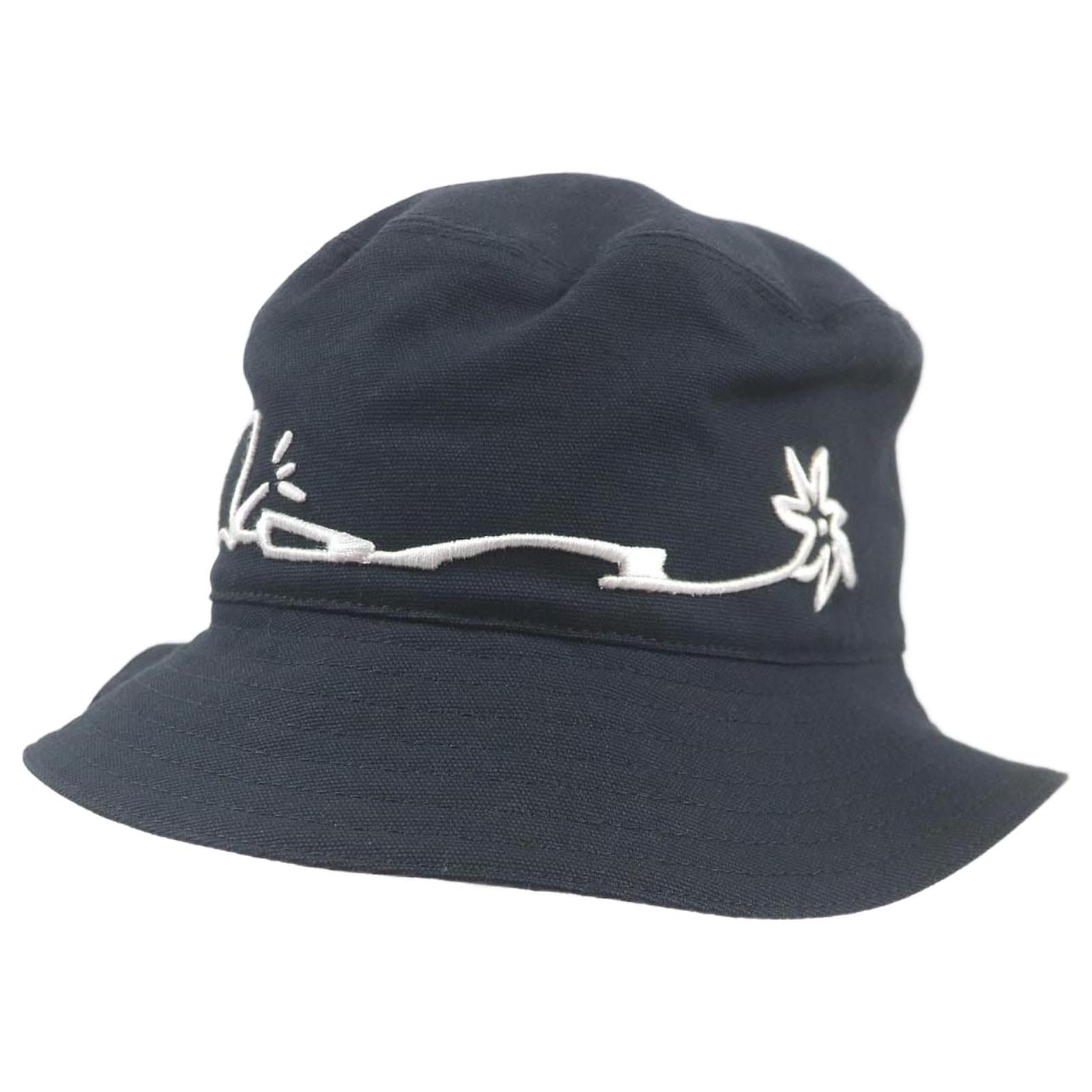 DIOR Cactus Jack Travis Scott Bucket Hat M Black White Cotton Rayon  ref.2288751