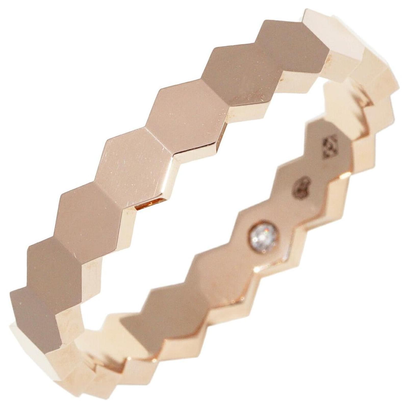 Chaumet 18K Pink Gold Bee My Love Honeycomb Ring 083359 Size 19.5 Metal  ref.1658550