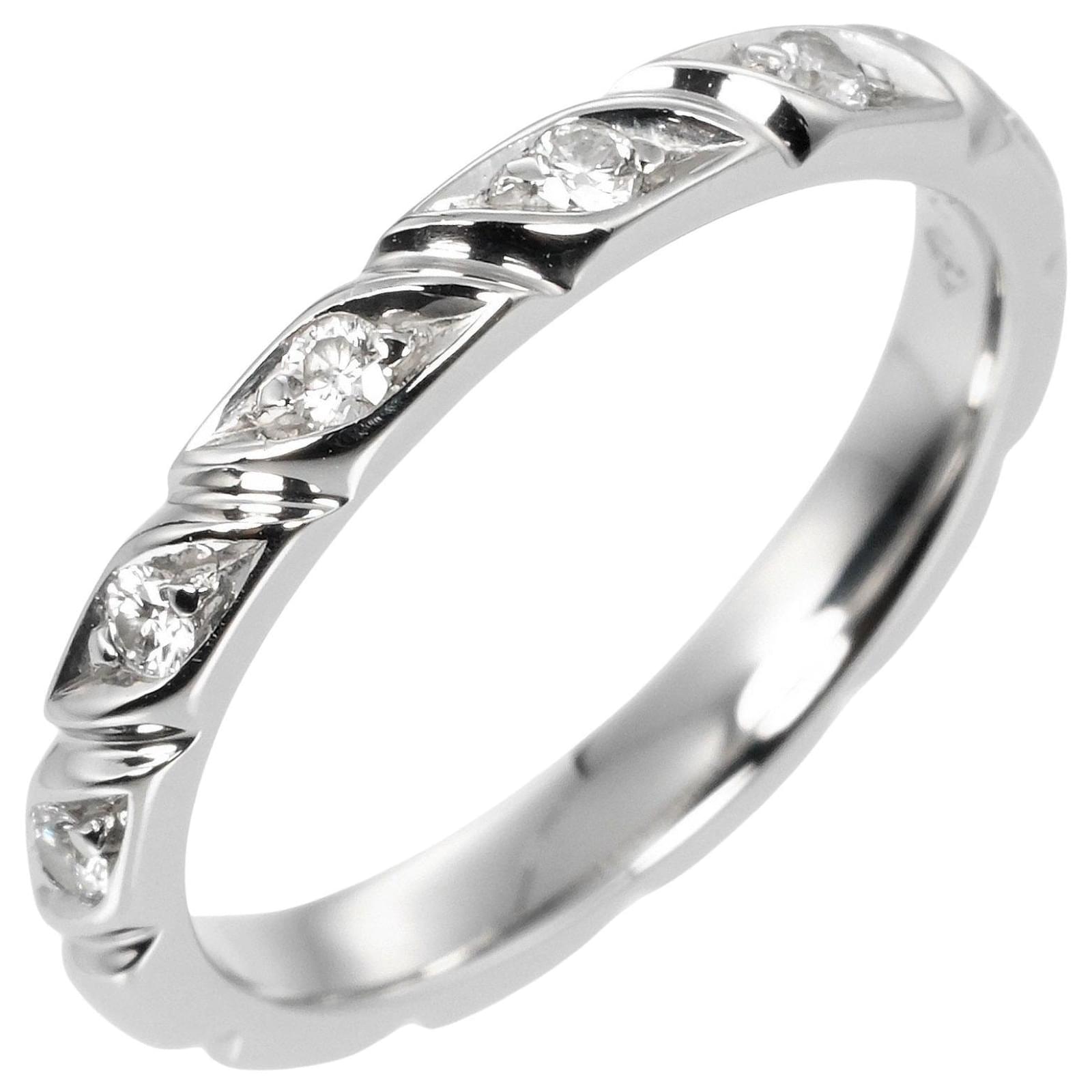 Chaumet Torsade Ring Pt950 Platinum 8P Diamond Silvery Metal  ref.1668577