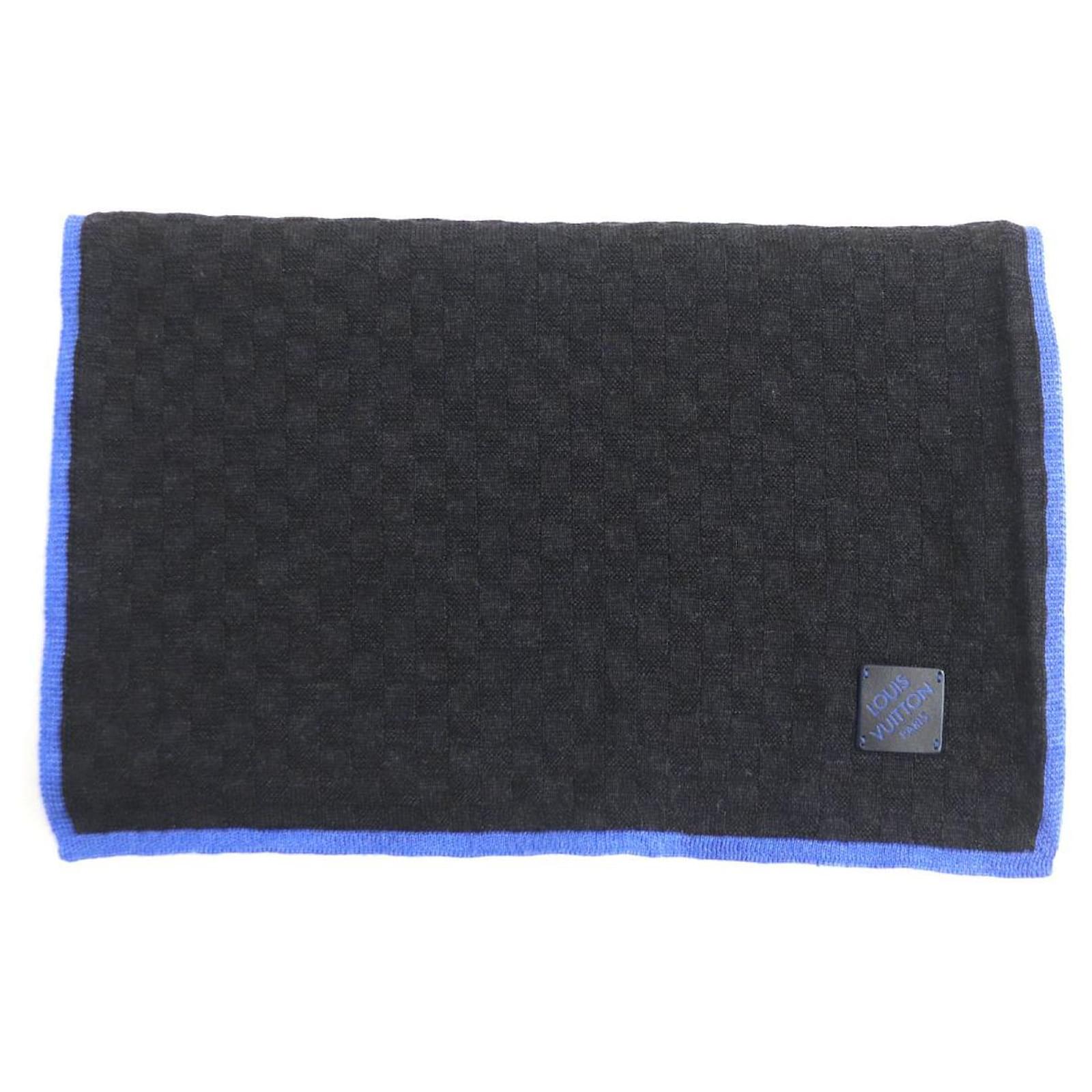Louis Vuitton Damier Silk Cashmere Wool Scarf Grey  ref.1684099