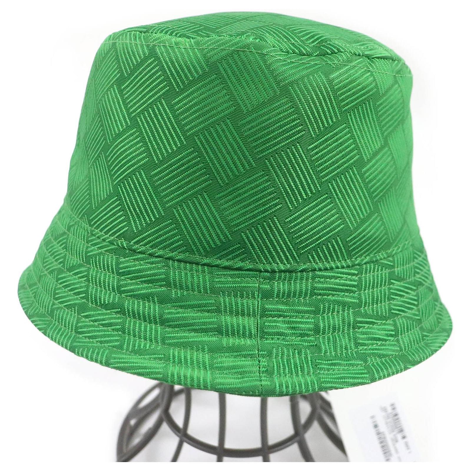 Bottega Veneta Nylon Polyester Bucket Hat Green Cloth  ref.1694686