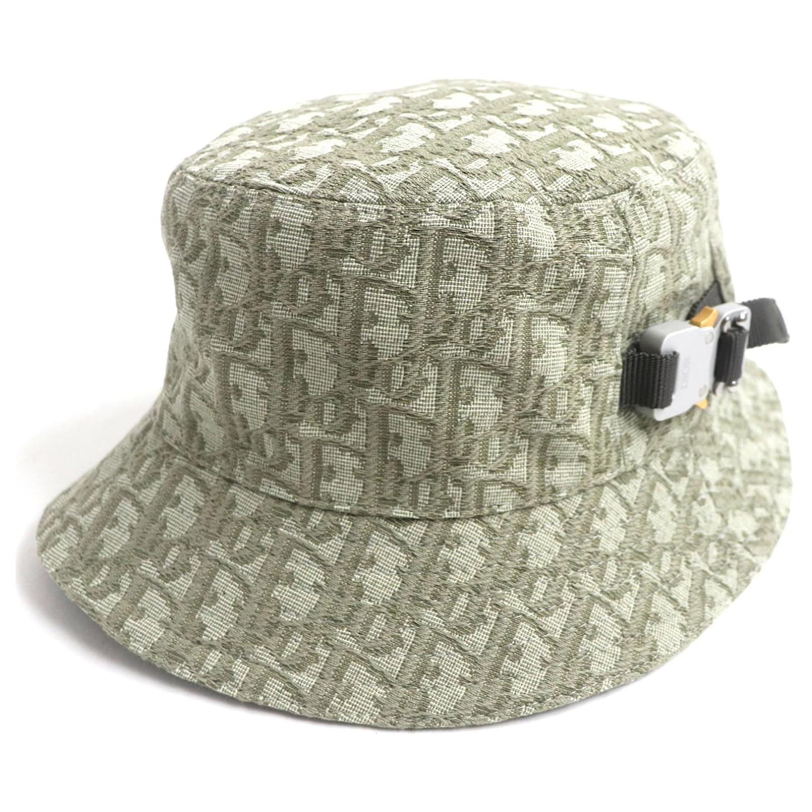 Dior Oblique Jacquard Bucket Hat Green S Cotton  ref.1703310