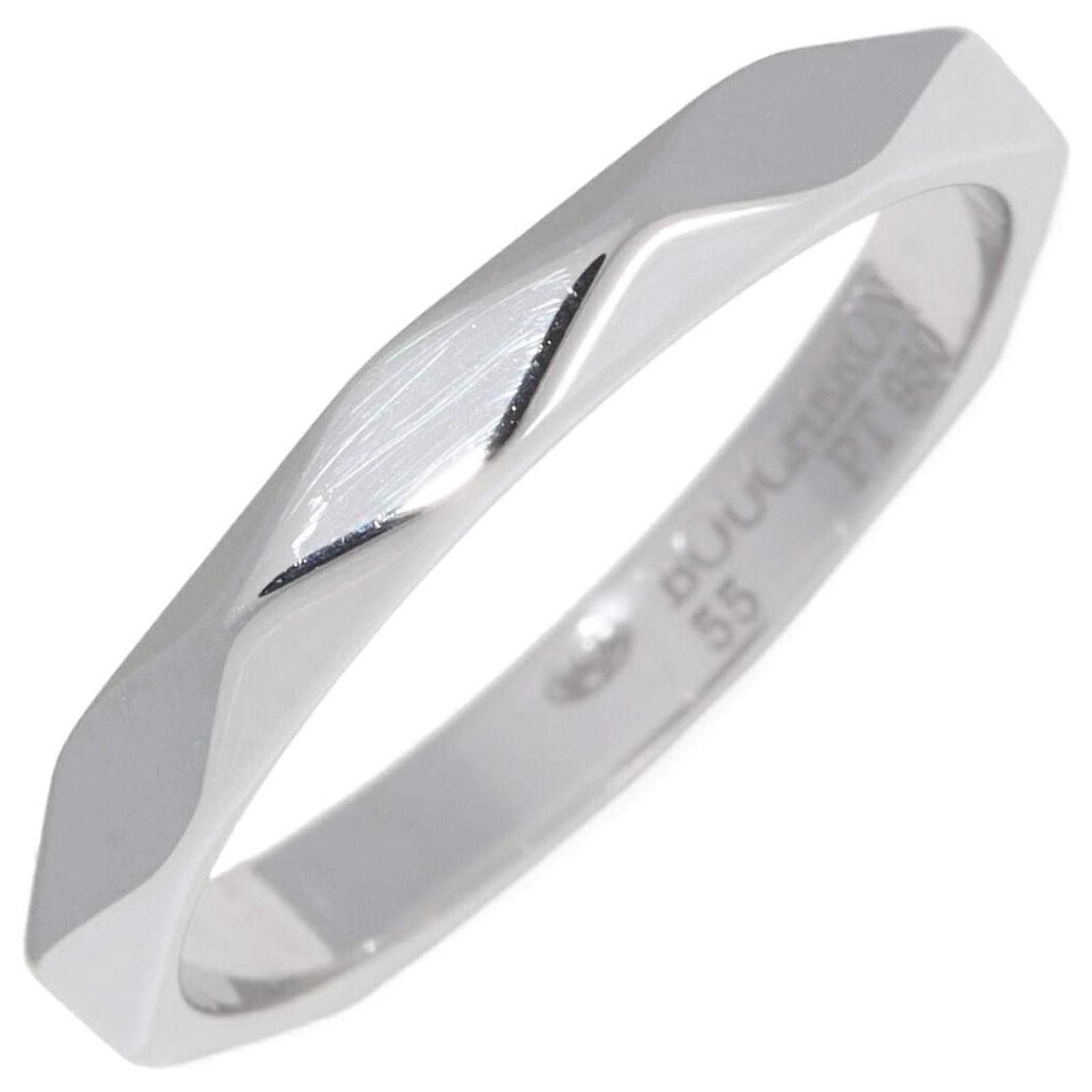 Boucheron Facette Pt950 Ring Size 14.5 Silvery Metal  ref.2288512
