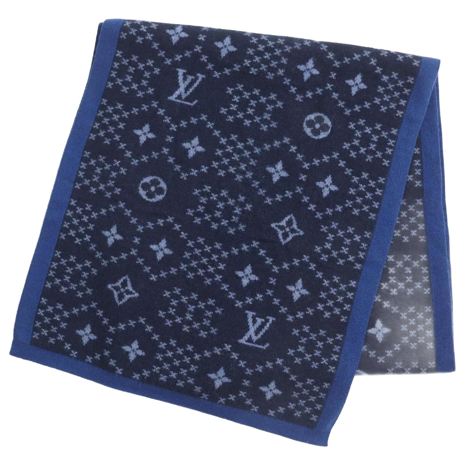 Louis Vuitton Cashmere Monogram Scarf M76262 Navy blue  ref.1691476