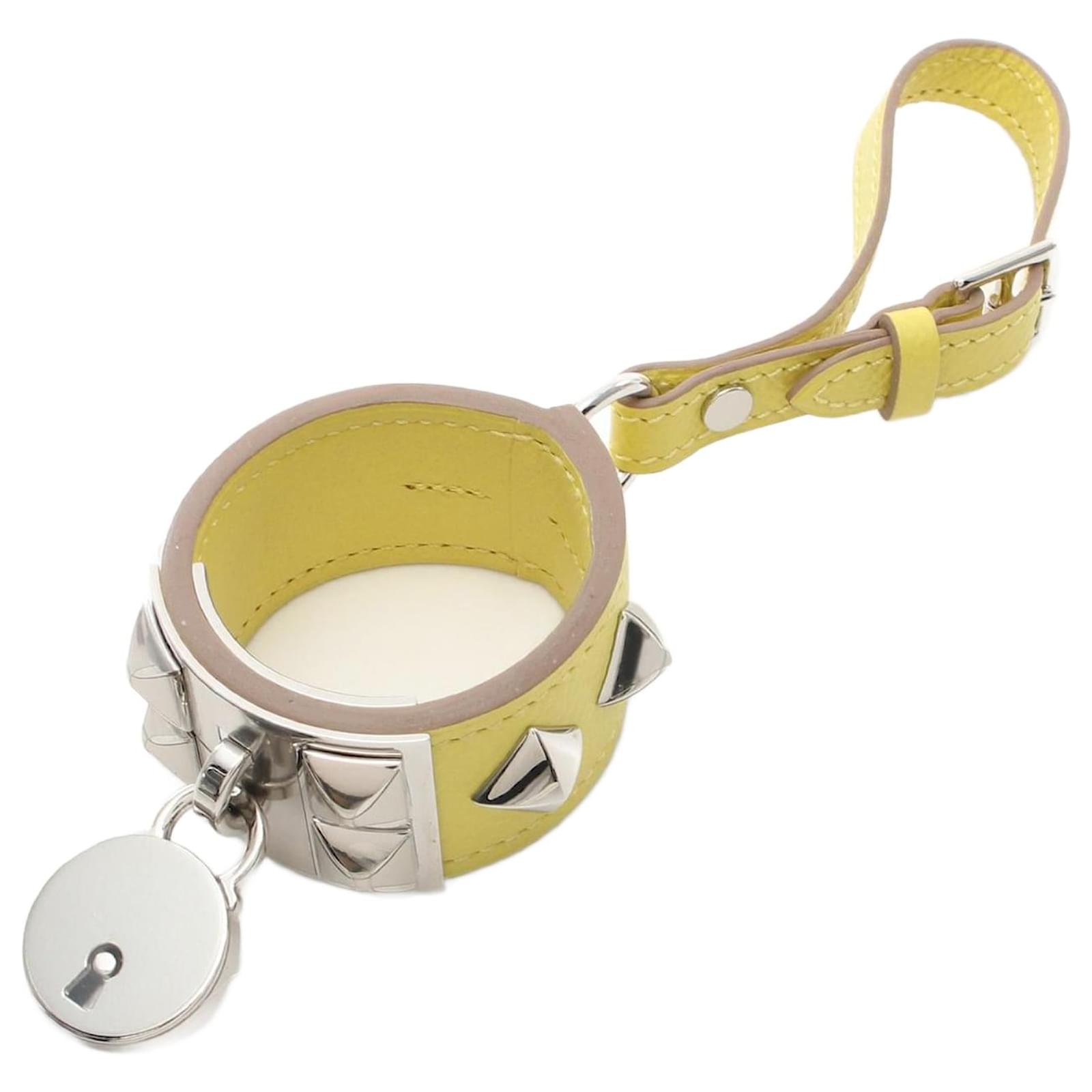 Hermès Hermes Porte-Cles Collier de Chien Epsom Charm Yellow Leather  ref.1669828