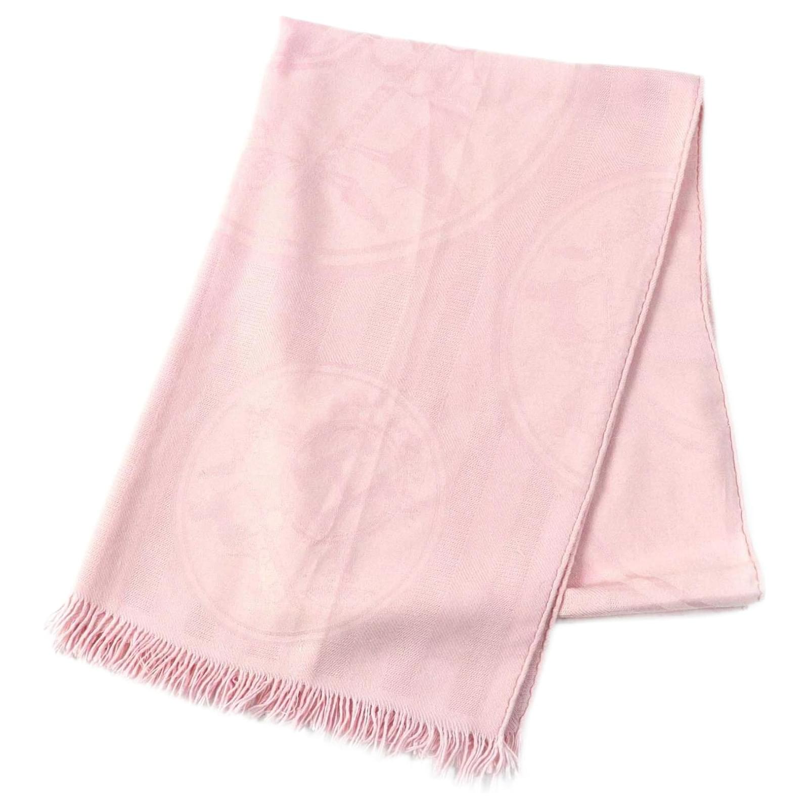 Hermès Hermes Cashmere Silk New Libris Scarf Shawl Pink  ref.1703235