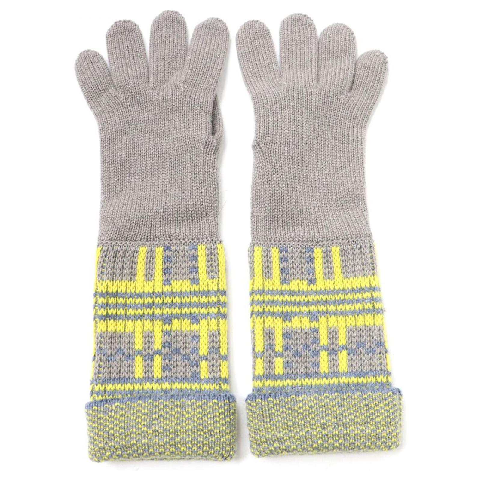Hermès Hermes H pattern 100% Cashmere Gloves  ref.1691855