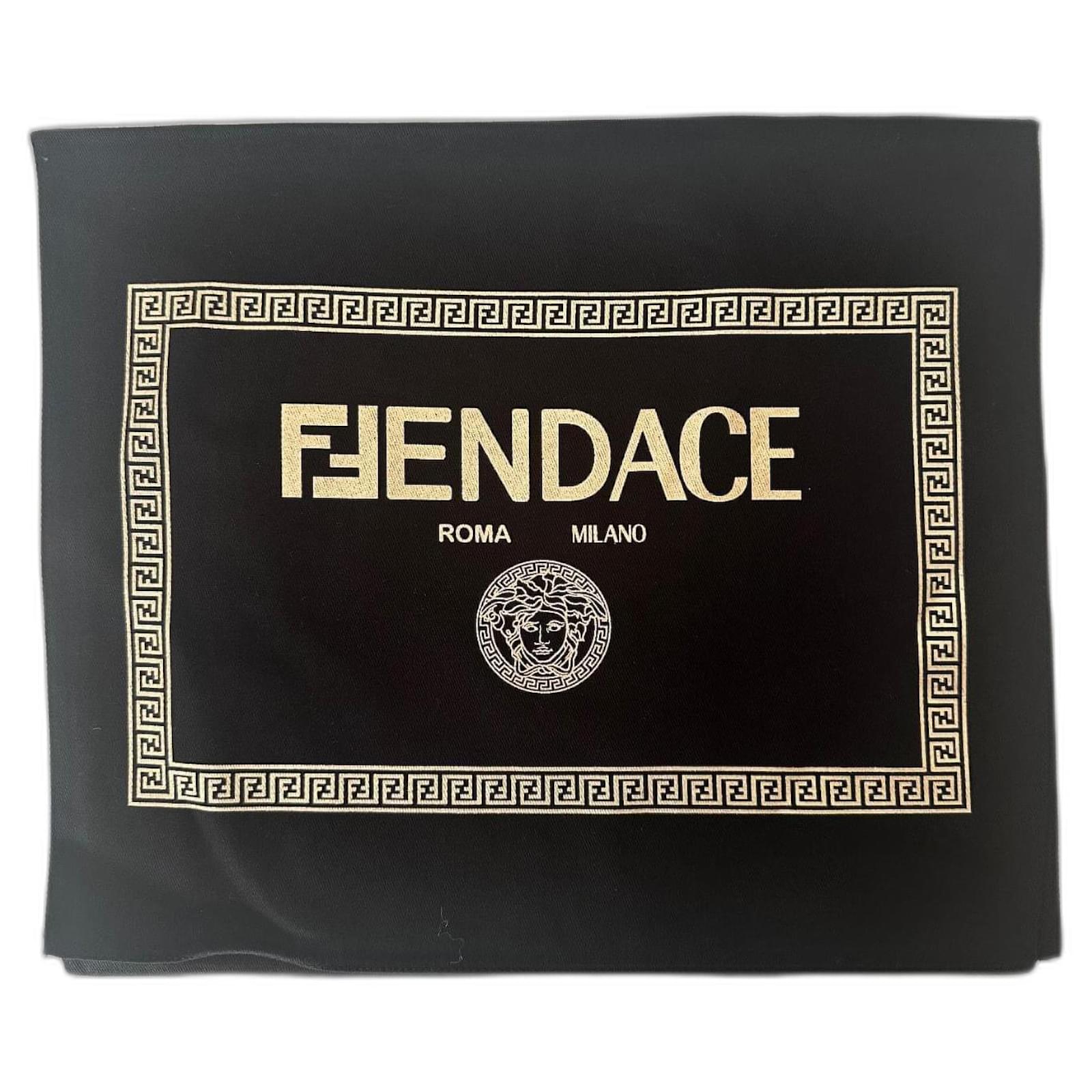 Fendi Fendace Dust Bag Black Golden Cotton  ref.2285223