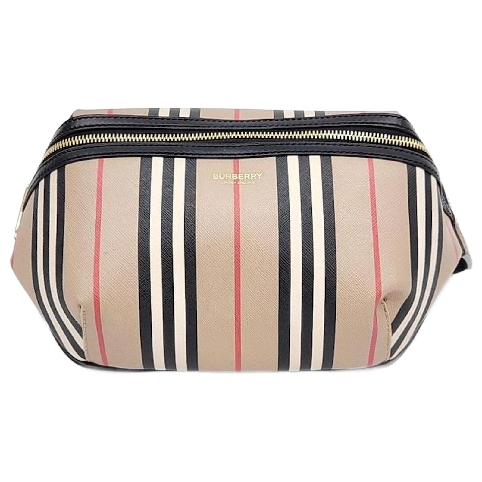 BURBERRY Sony Striped Belt Bag (7283060) Brown  ref.2283567