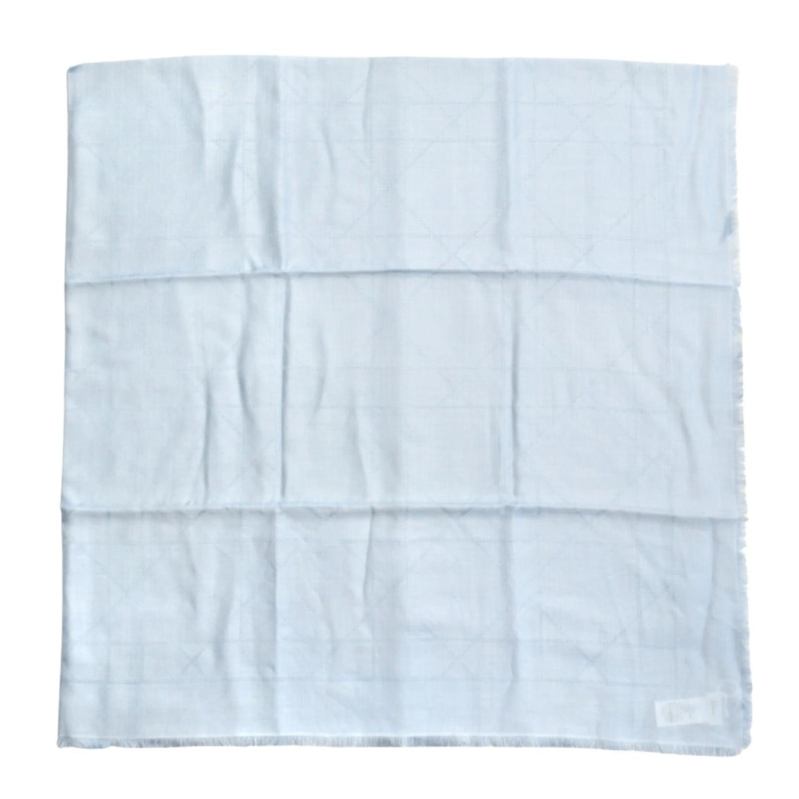 Christian Dior Cannage Jacquard Stole Blue Cloth  ref.2189899