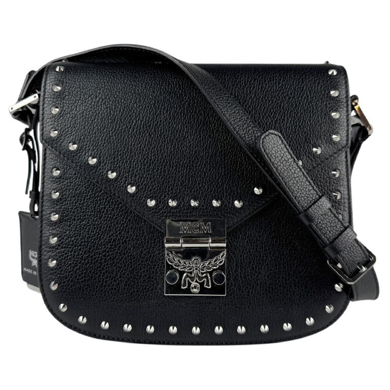 MCM Black Leather Shoulder Bag  ref.2325243