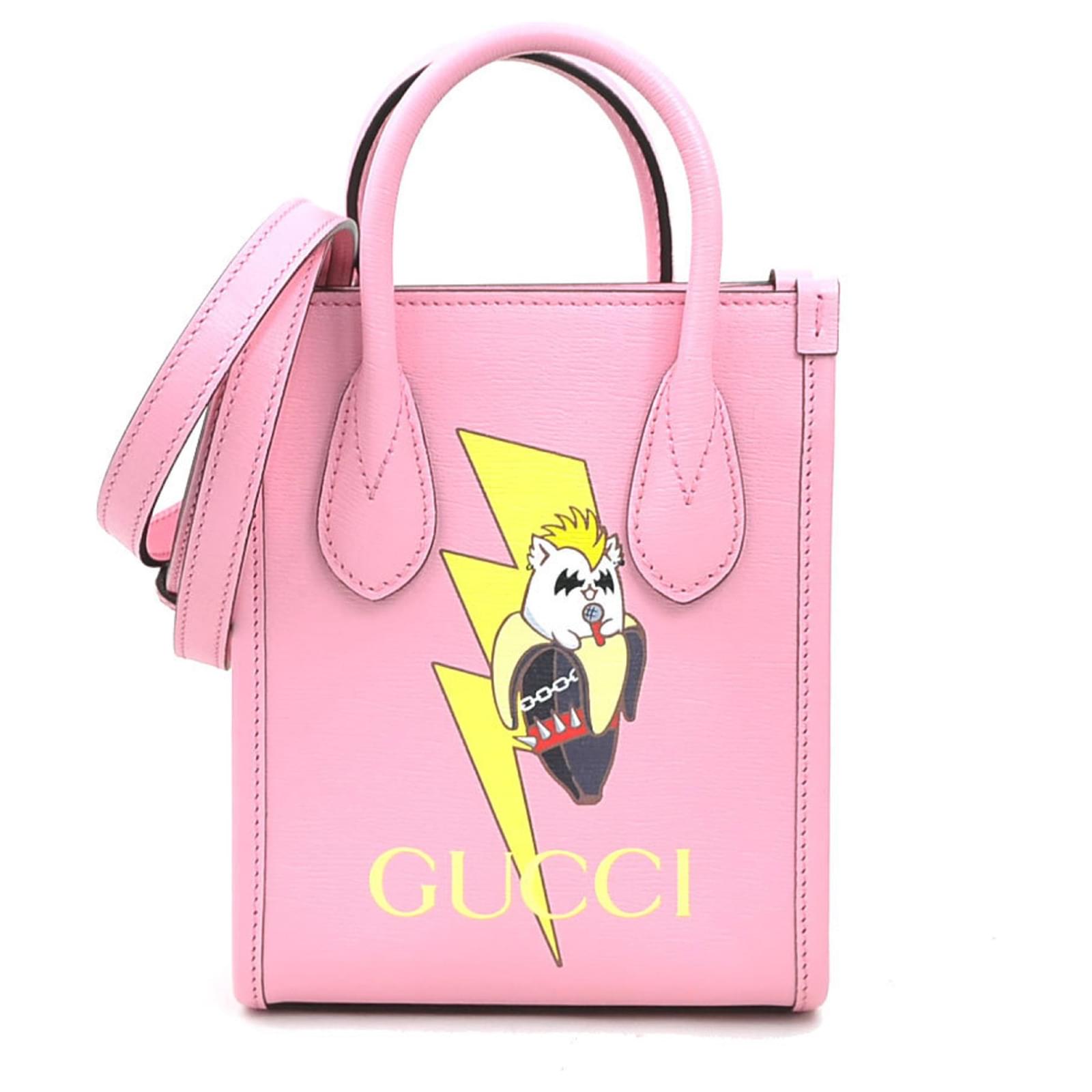 Gucci Pink Leather Handbag - Bananya Collaboration  ref.2325226