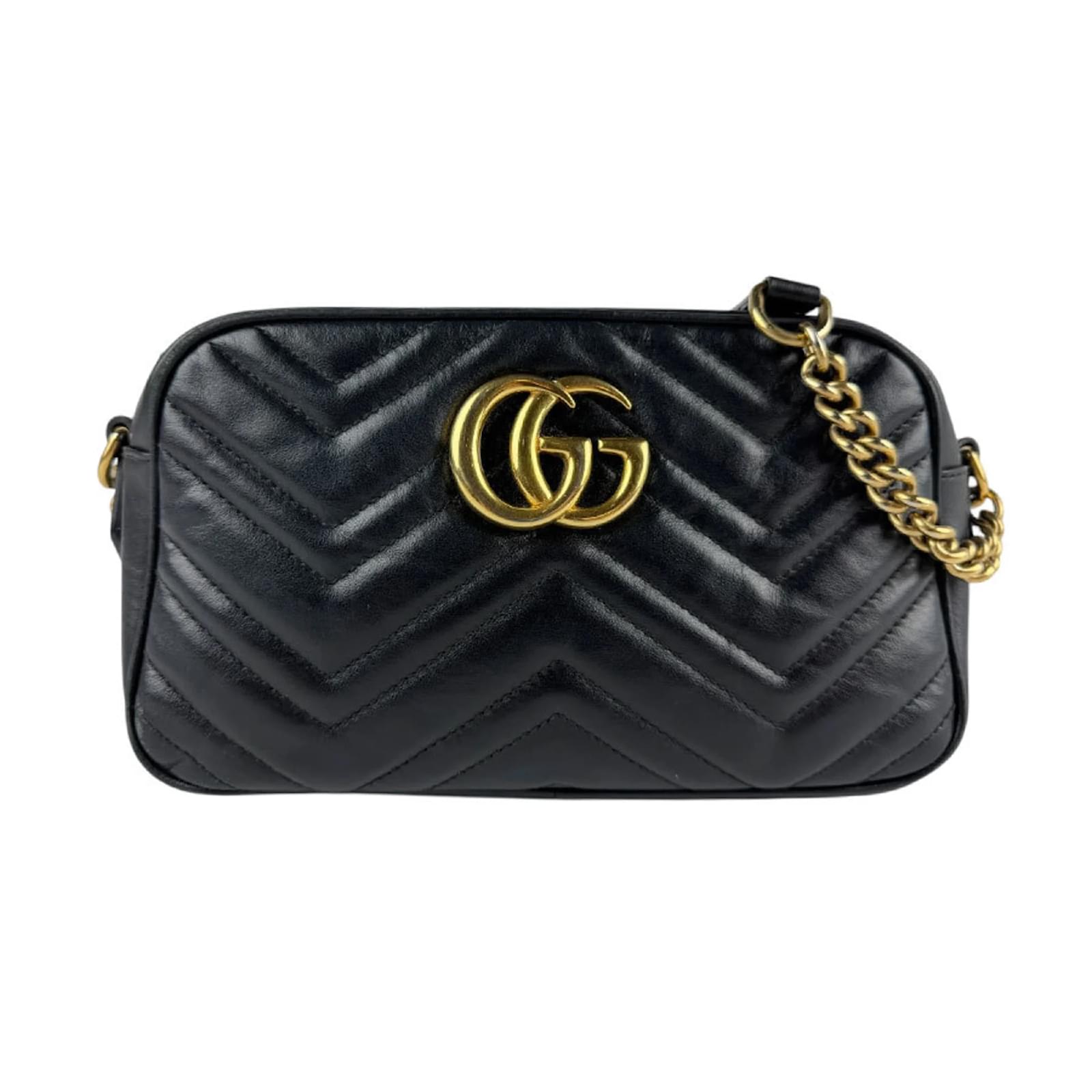 Gucci GG Marmont Leather Shoulder Bag Black  ref.2325203