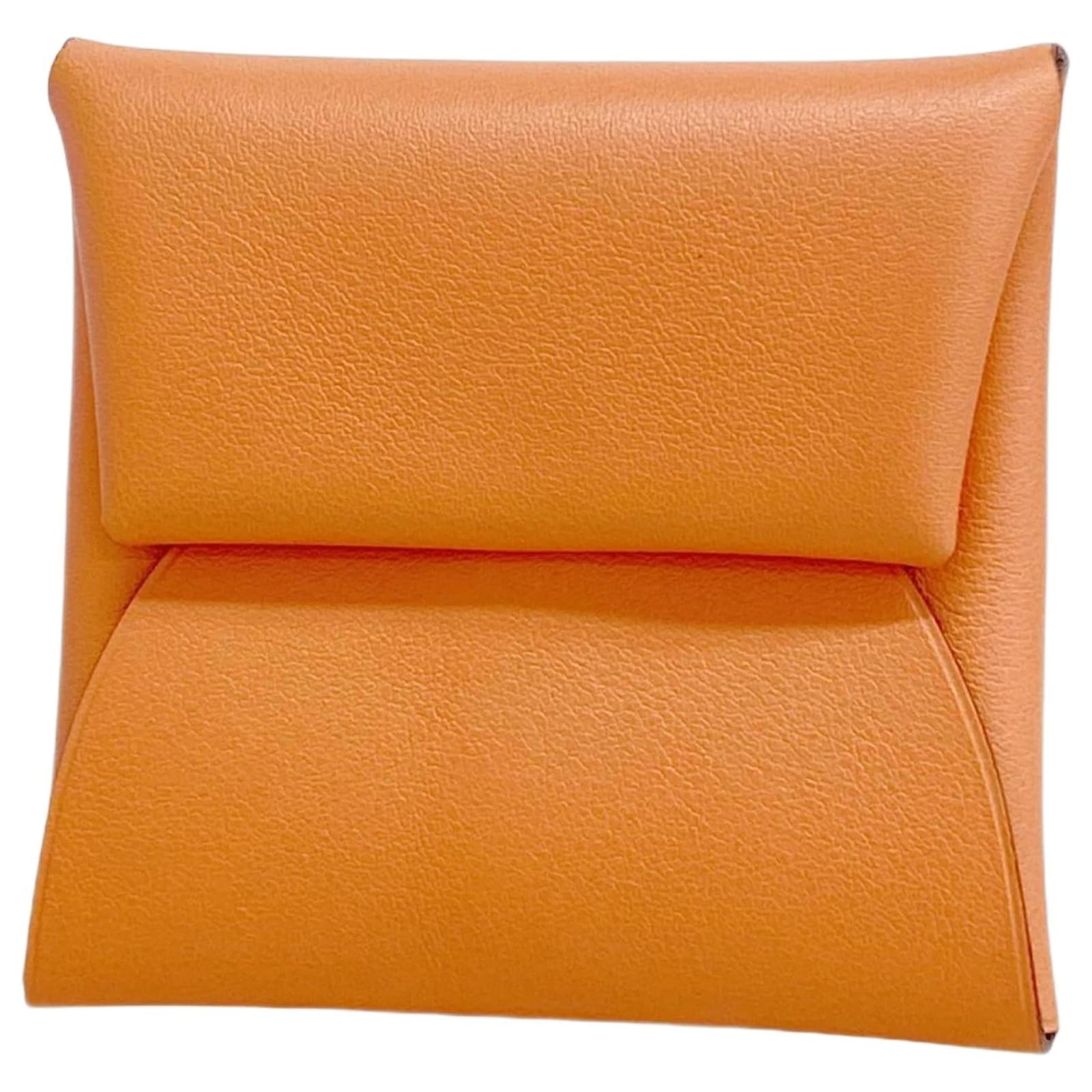 Hermès Hermes Coin Purse in Bleu Saphir and Crevette Blue Coral Leather  ref.2325159