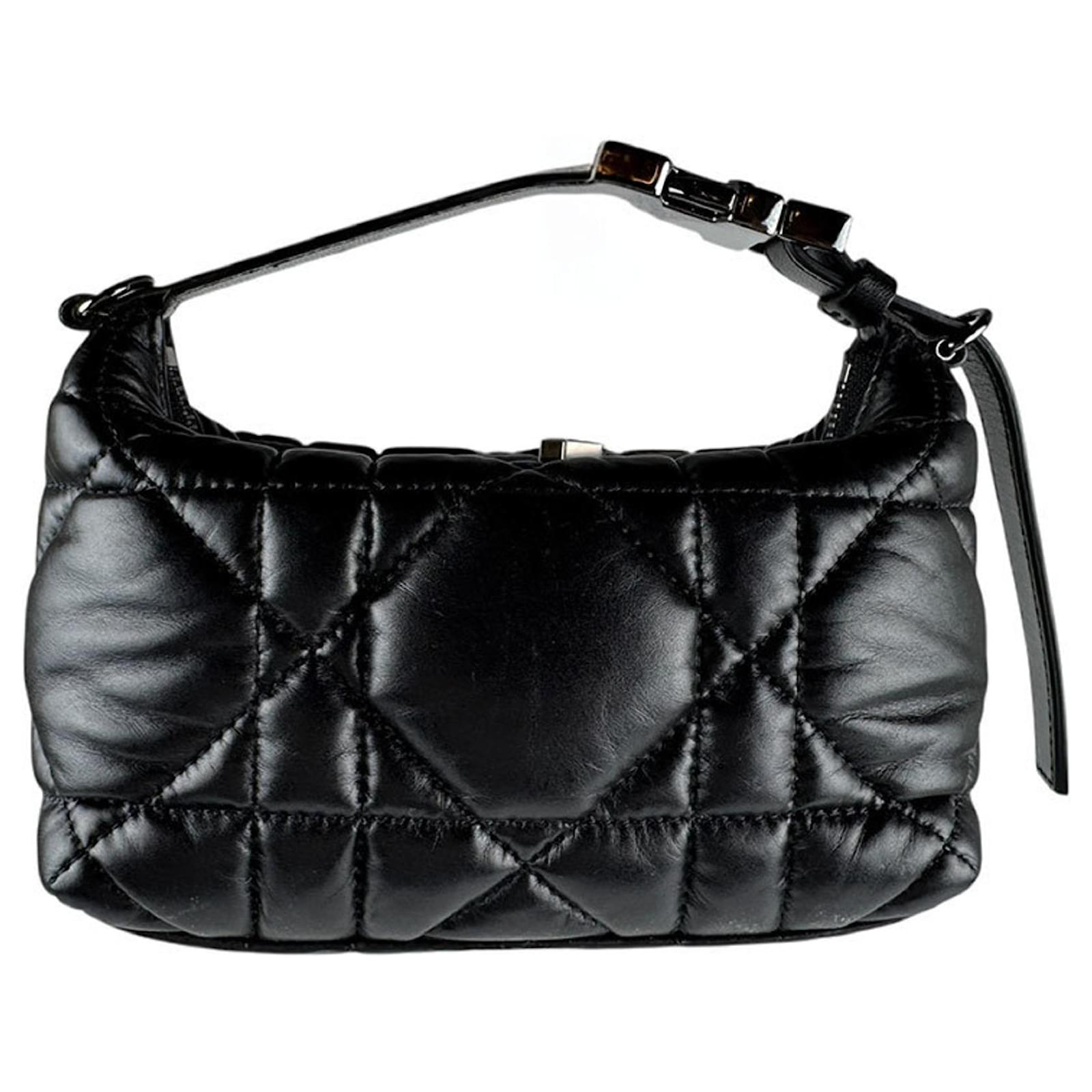 Christian Dior Black Lambskin Handbag Leather  ref.2325120