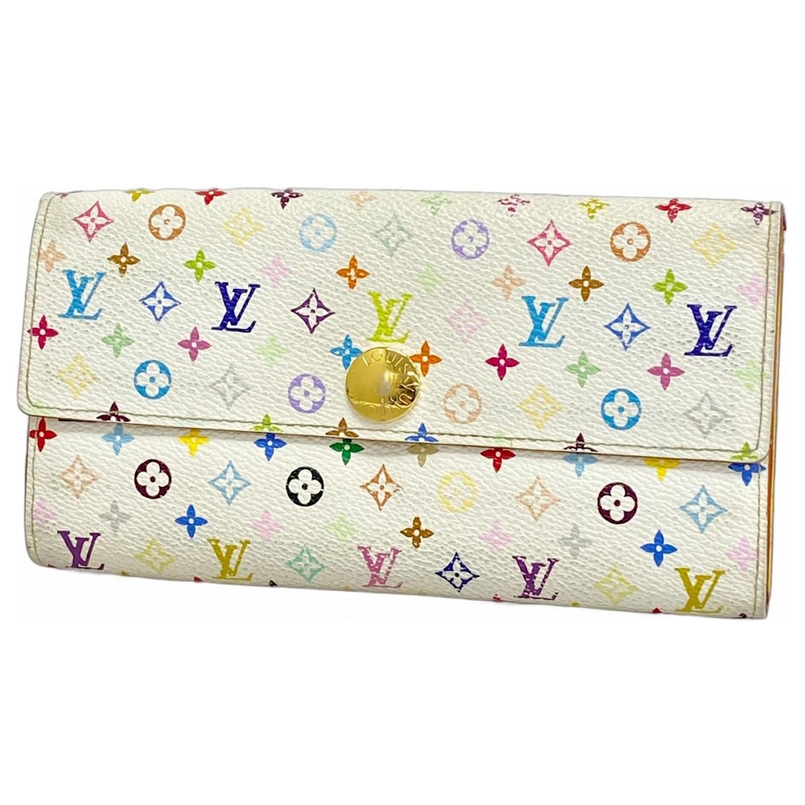 Sarah Louis Vuitton Long Wallet Monogram Multicolor White Golden  ref.2325068
