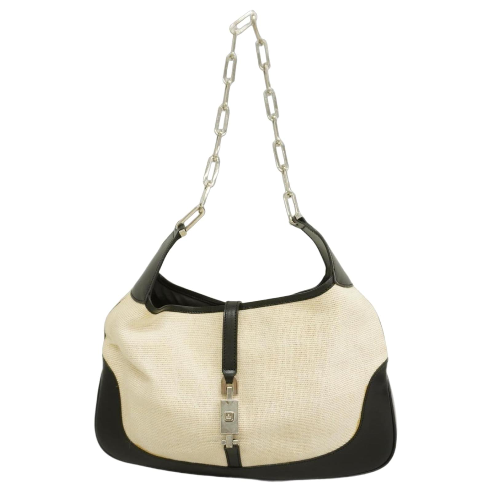 Gucci Shoulder Bag Jackie 001 Black Cream Cloth  ref.2325052