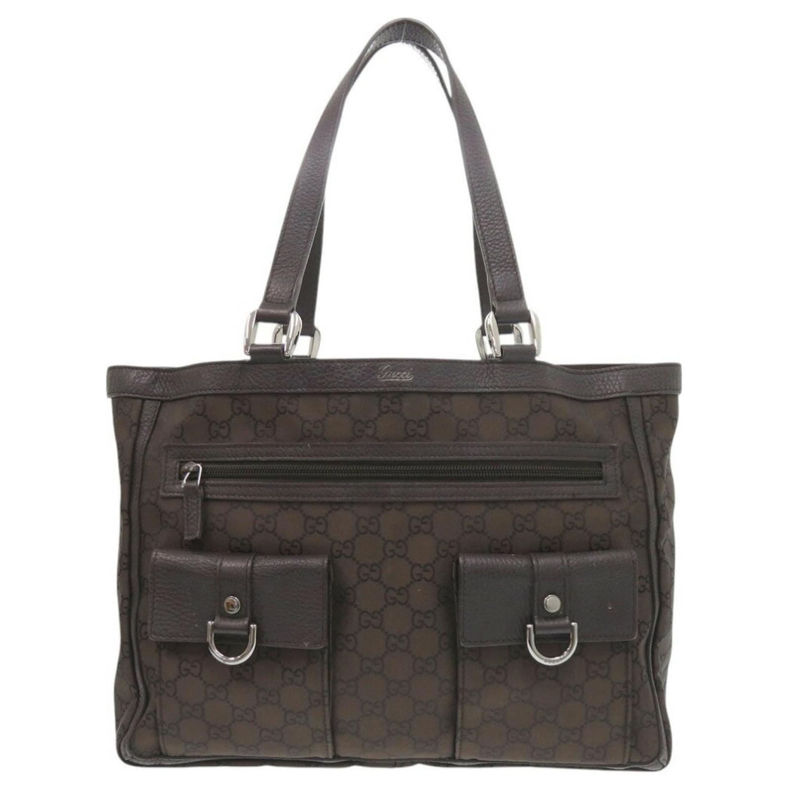 Gucci Abbey Line 268639 GG Nylon Brown Tote Bag  ref.2324946