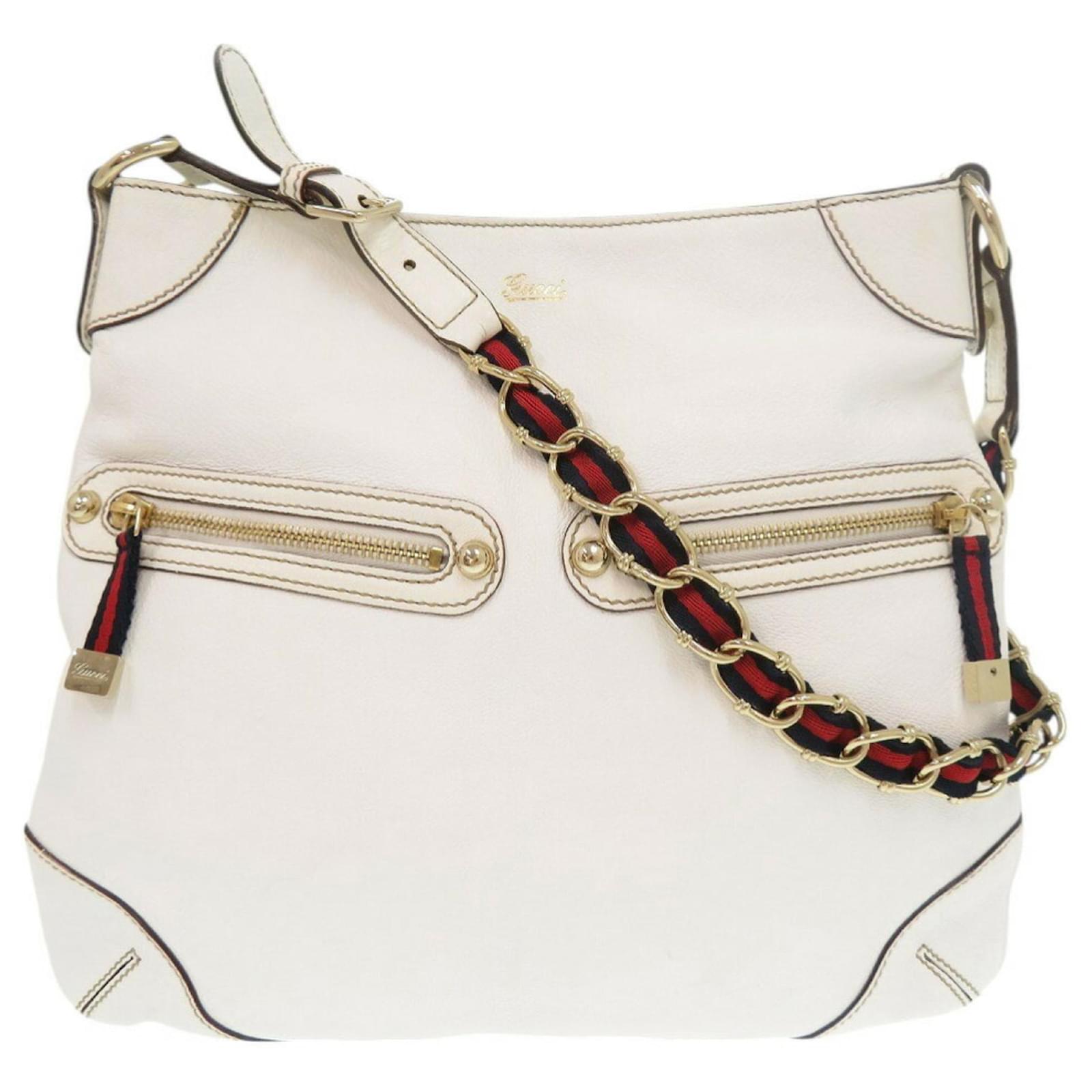 Gucci Sherry Line Leather Shoulder Bag White  ref.2324938