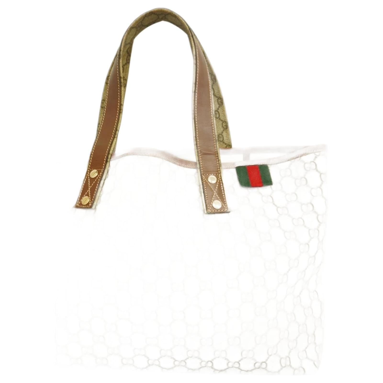 Gucci Tote Bag GG Supreme Sherry Line Brown Plastic  ref.2324876