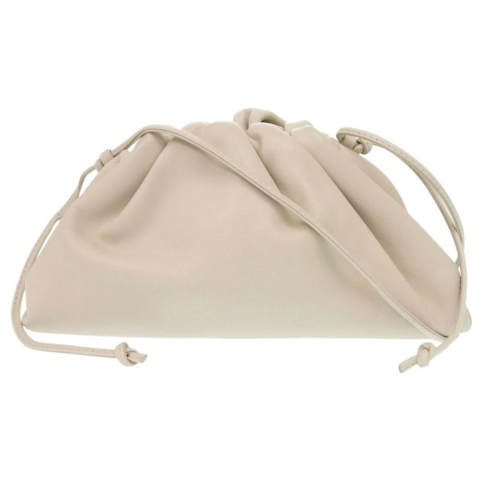 Bottega Veneta Mini The Pouch Shoulder Bag Cream Leather  ref.2324794