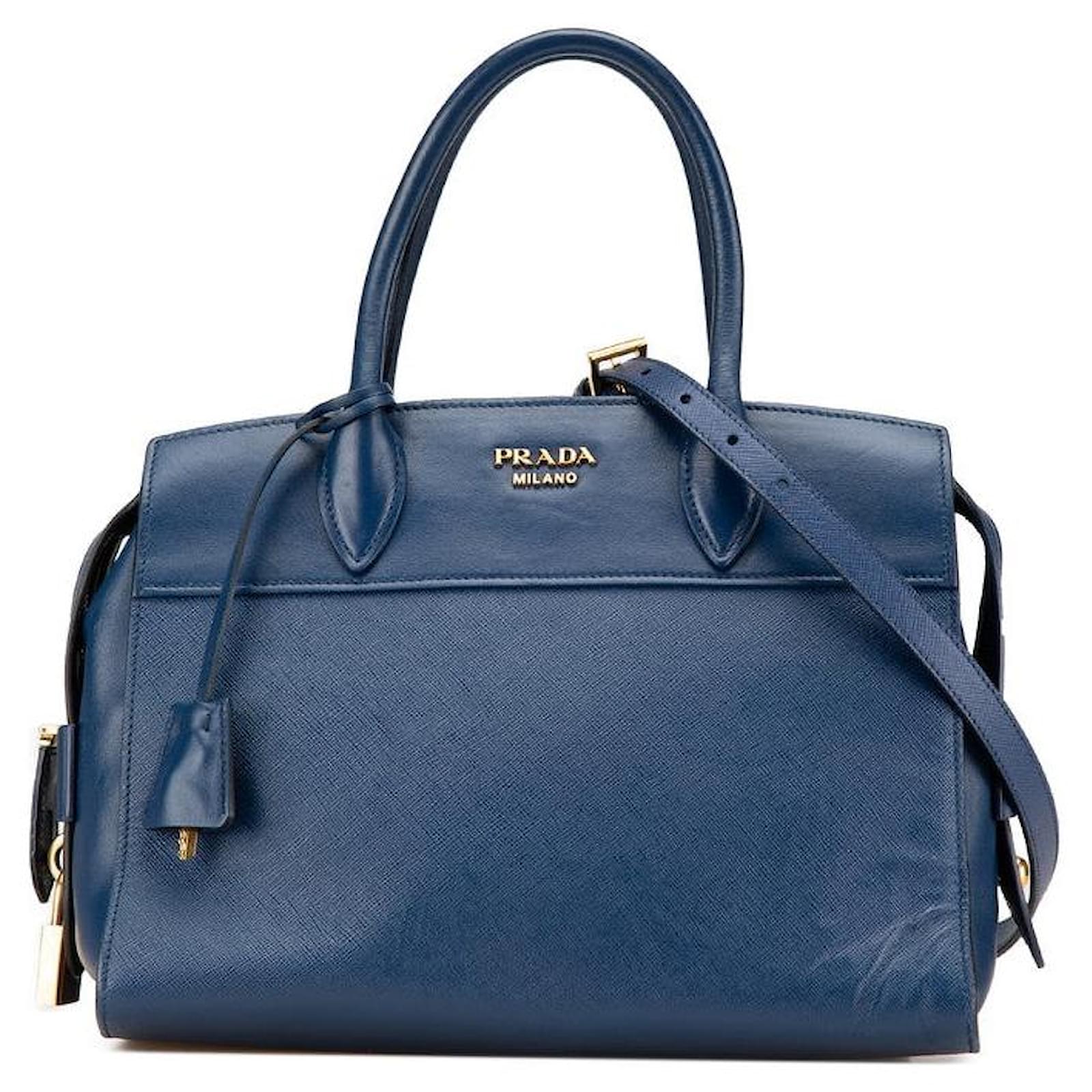 Prada Leather Esplanade 2way Bag 1BA046 Blue  ref.2324705