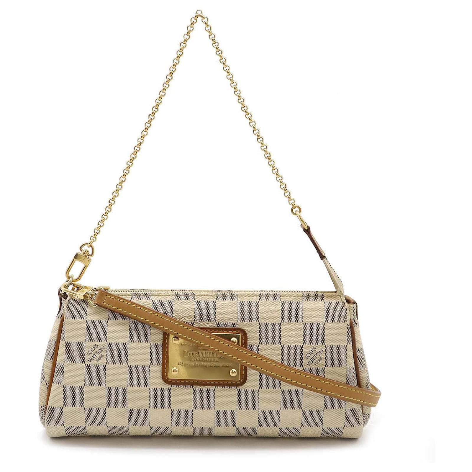Louis Vuitton Damier Azur Eva 2way Bag N55214 Cream Cloth Plastic  ref.2324684