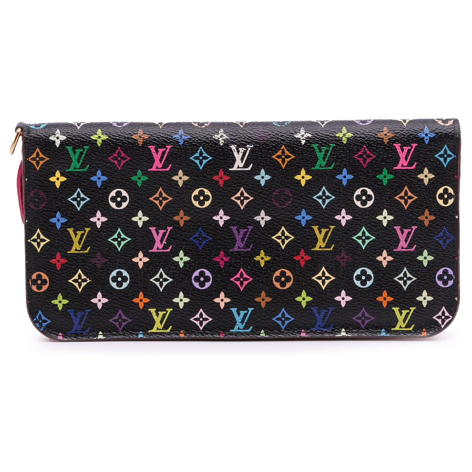 Louis Vuitton Black Monogram Multicolore Zippy Wallet Cloth  ref.2324503
