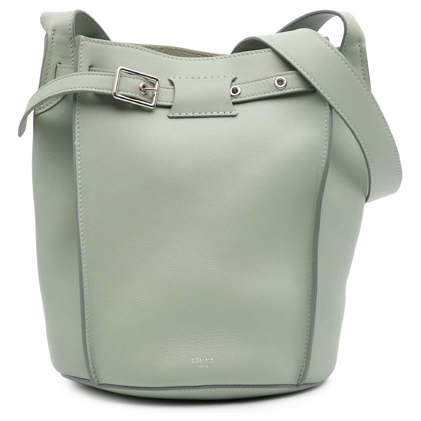 Céline Celine Green Leather Big Bag Bucket Crossbody Light green Pony-style calfskin  ref.2324501