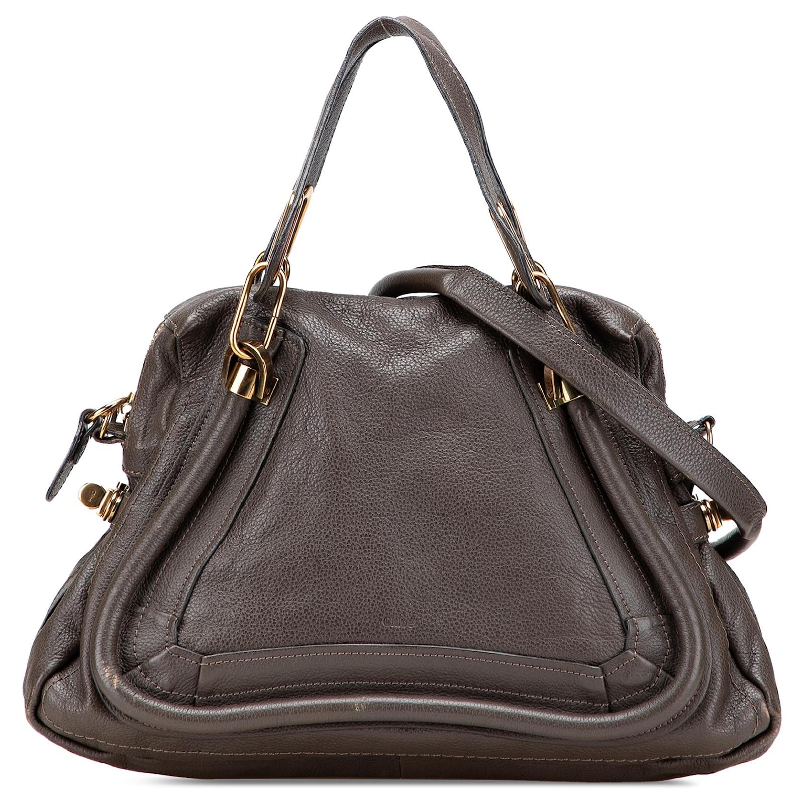 Chloé Brown Medium Leather Paraty Satchel Dark brown Pony-style calfskin  ref.2324472